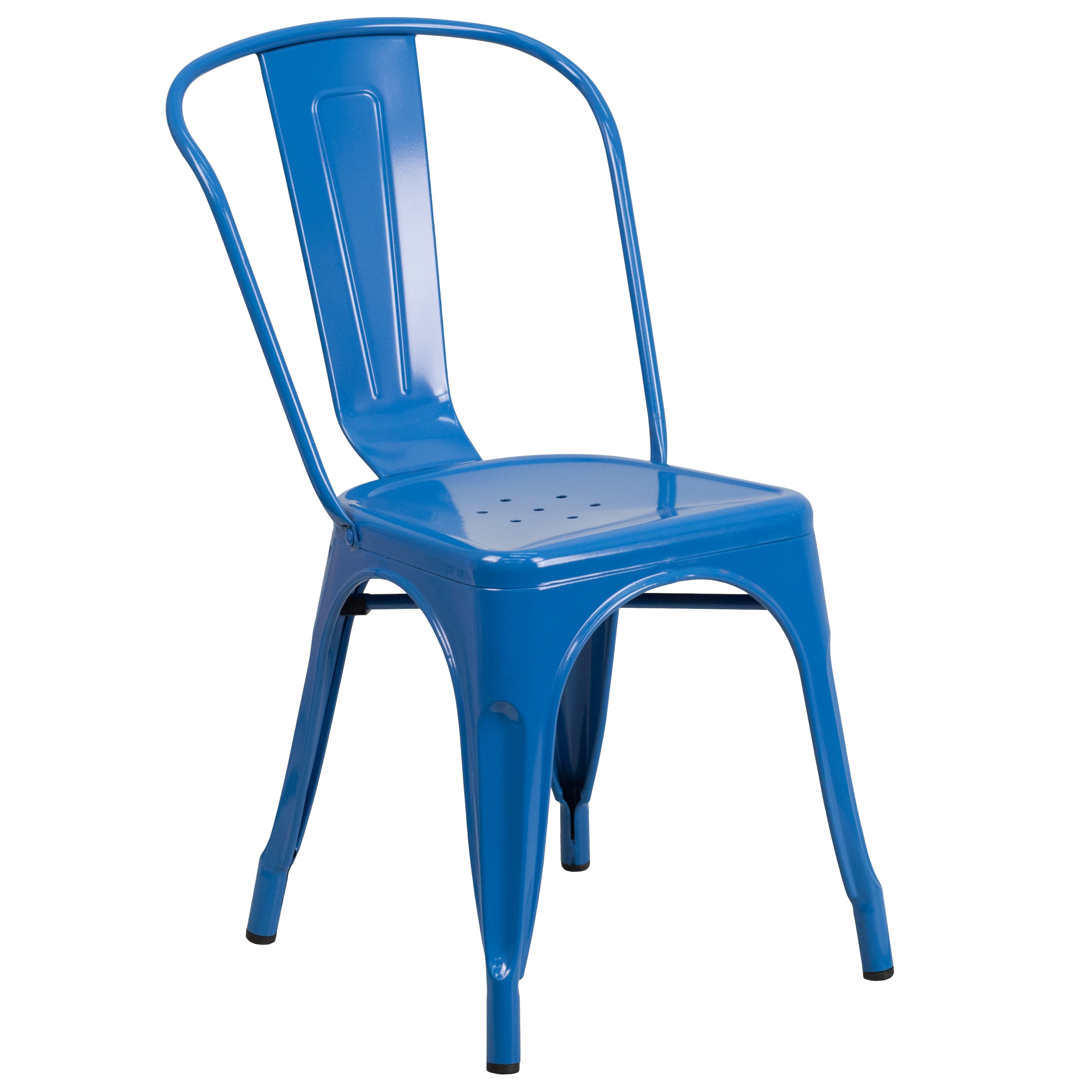 Napoleon Commercial Grade 24" Round Blue Metal Indoor-Outdoor Table Set with 2 Cafe Chairs