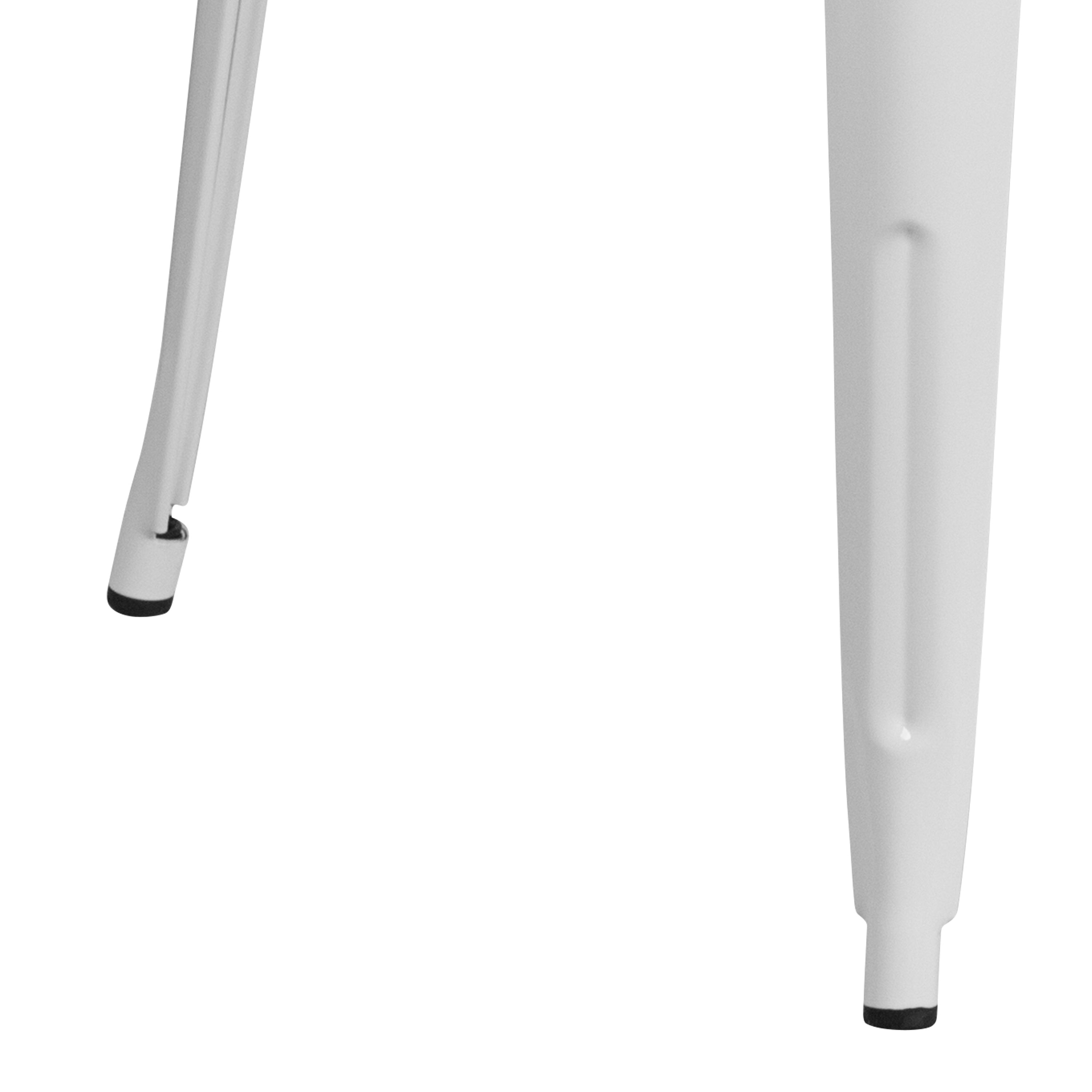 Jeffrey Commercial Grade 30" Round White Metal Indoor-Outdoor Table