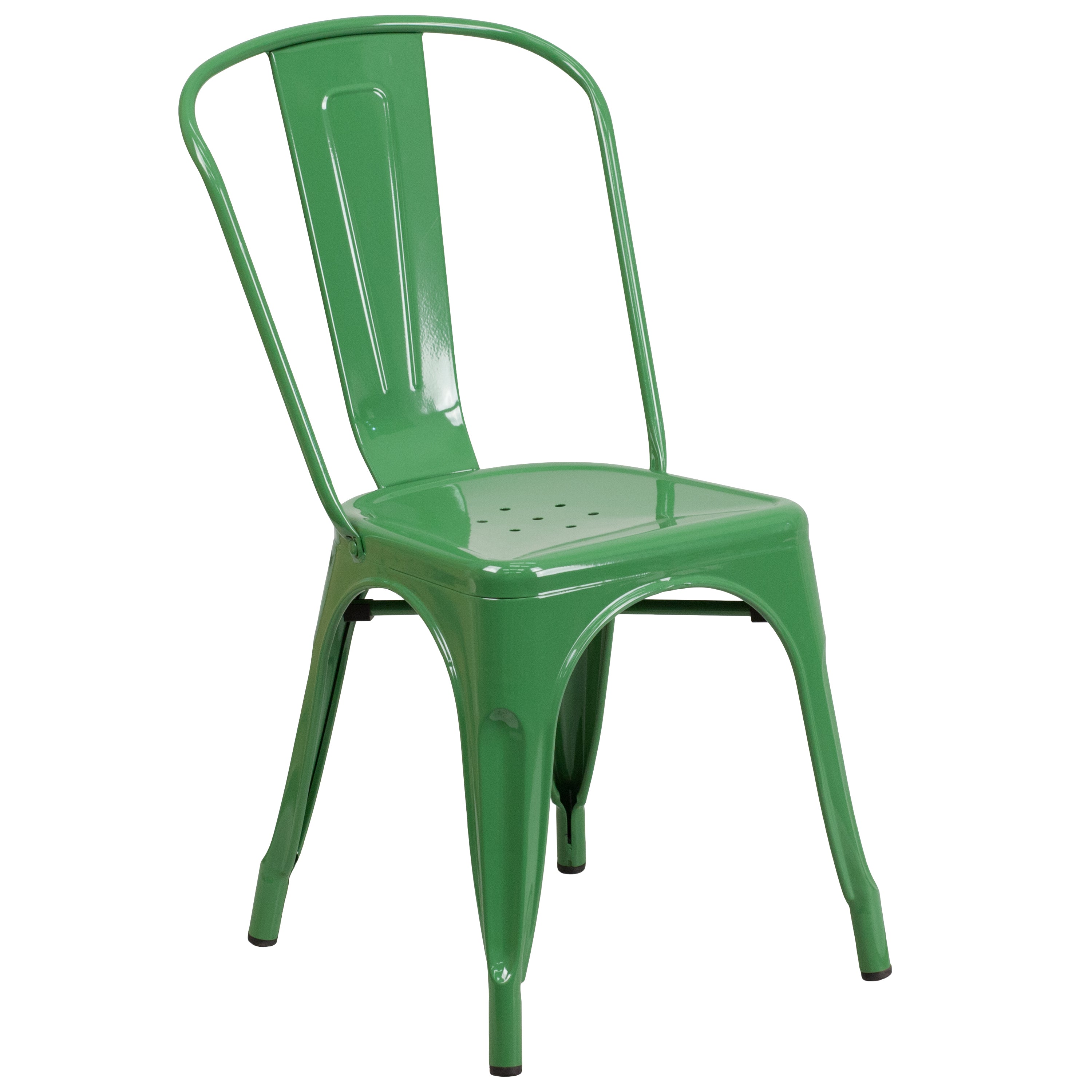 Dalton Commercial Grade 30" Round Green Metal Indoor-Outdoor Table Set with 4 Cafe Chairs