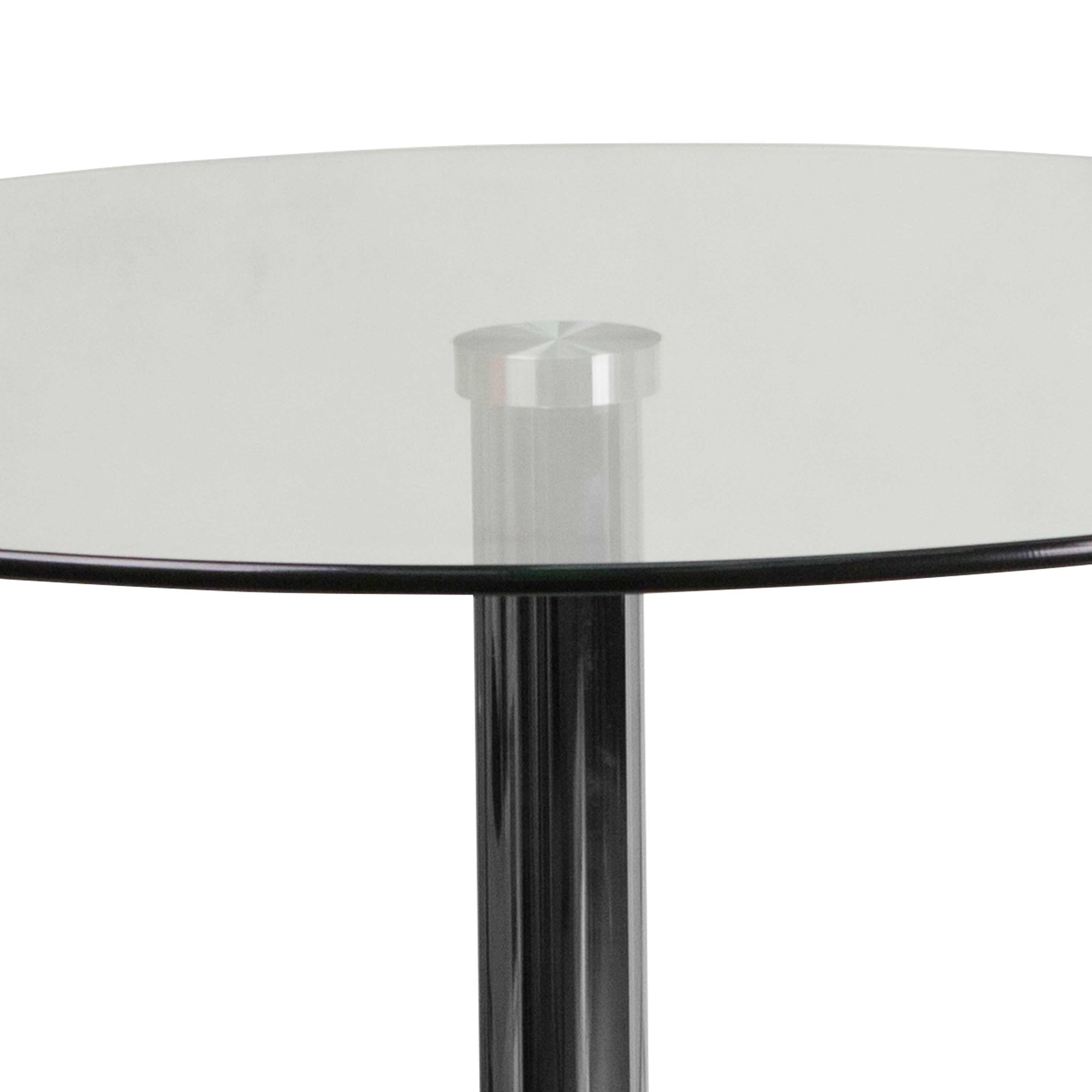 Kenneth 23.5'' Round Glass Table with 35.5''H Chrome Base