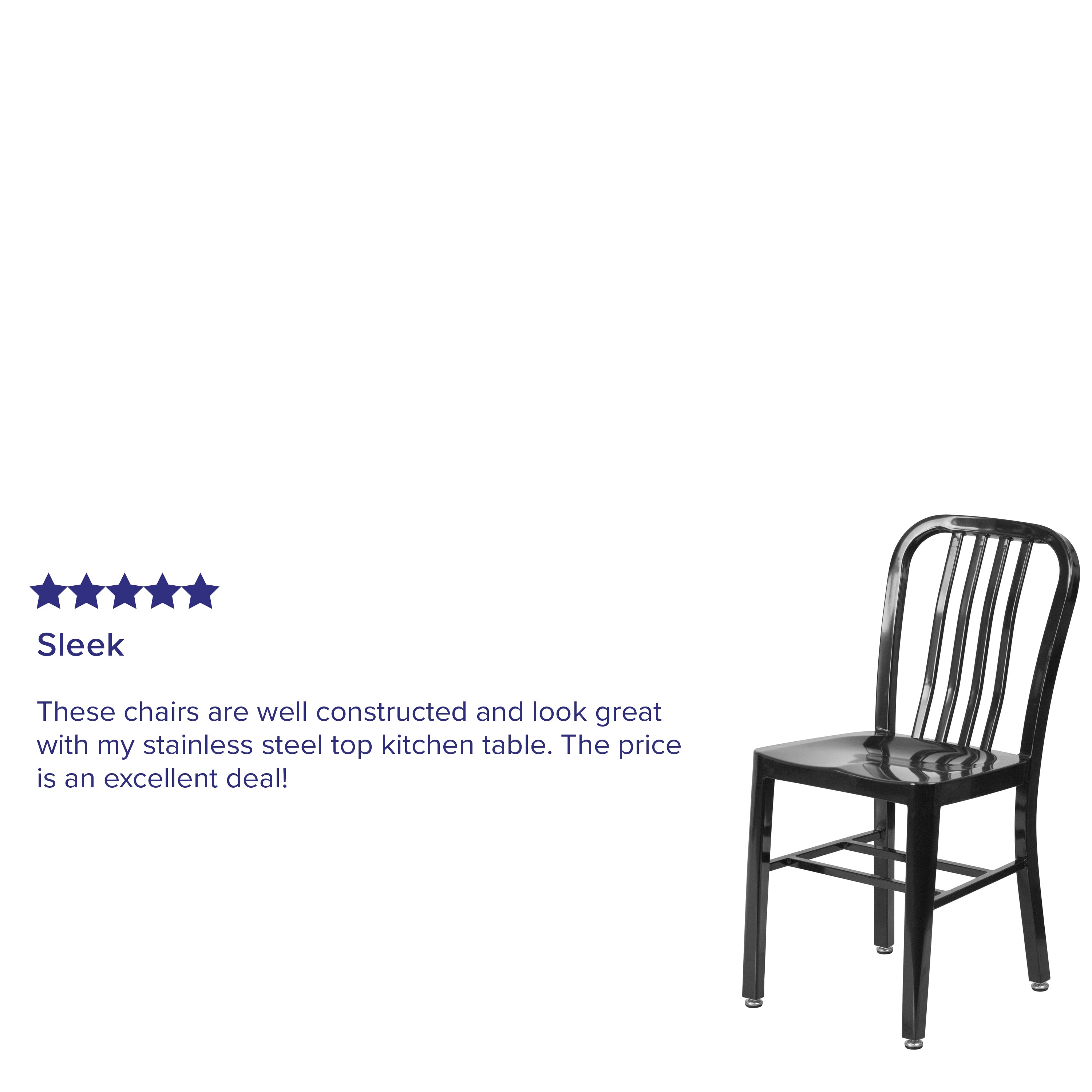 Gael Commercial Grade Black Metal Indoor-Outdoor Chair