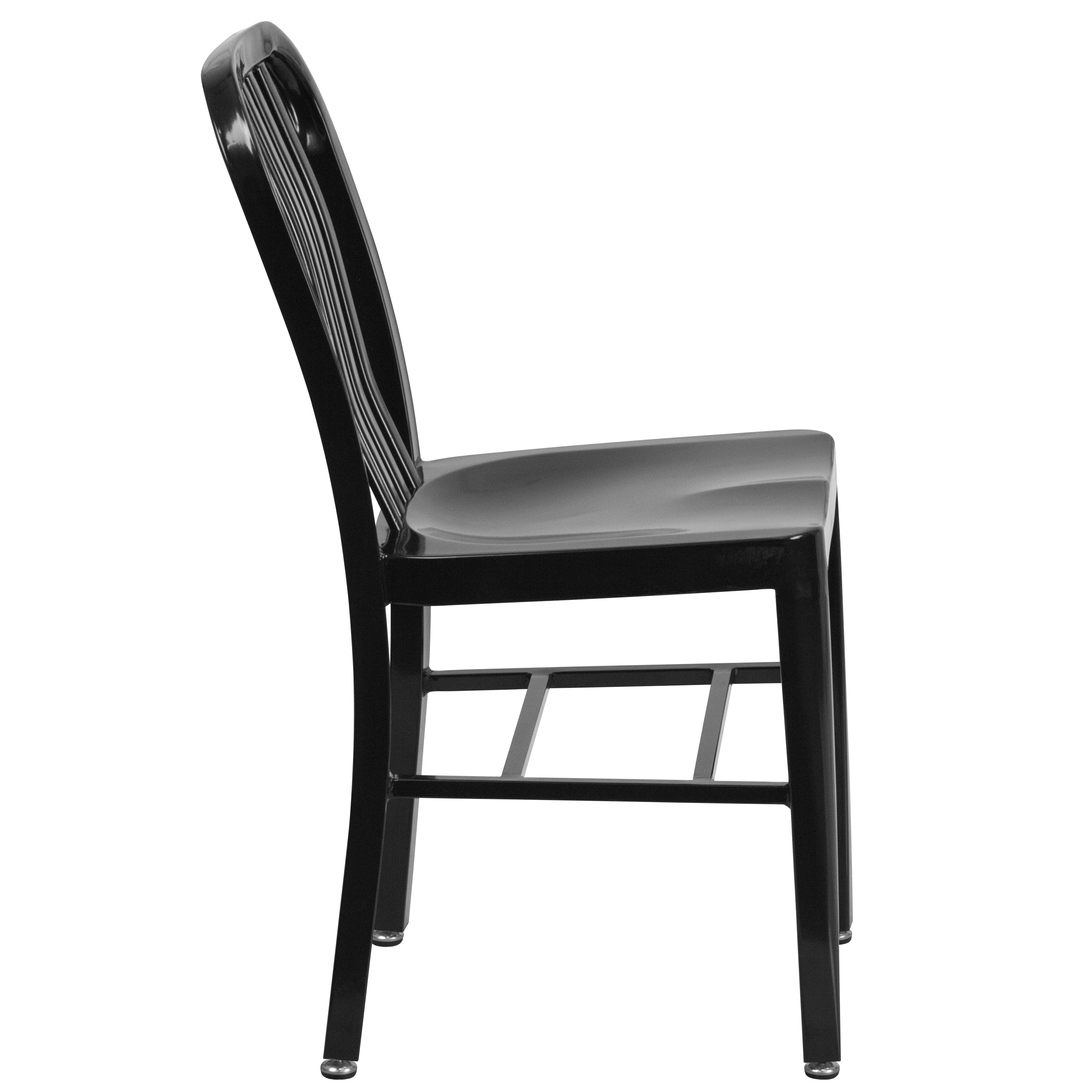 Gael Commercial Grade Black Metal Indoor-Outdoor Chair