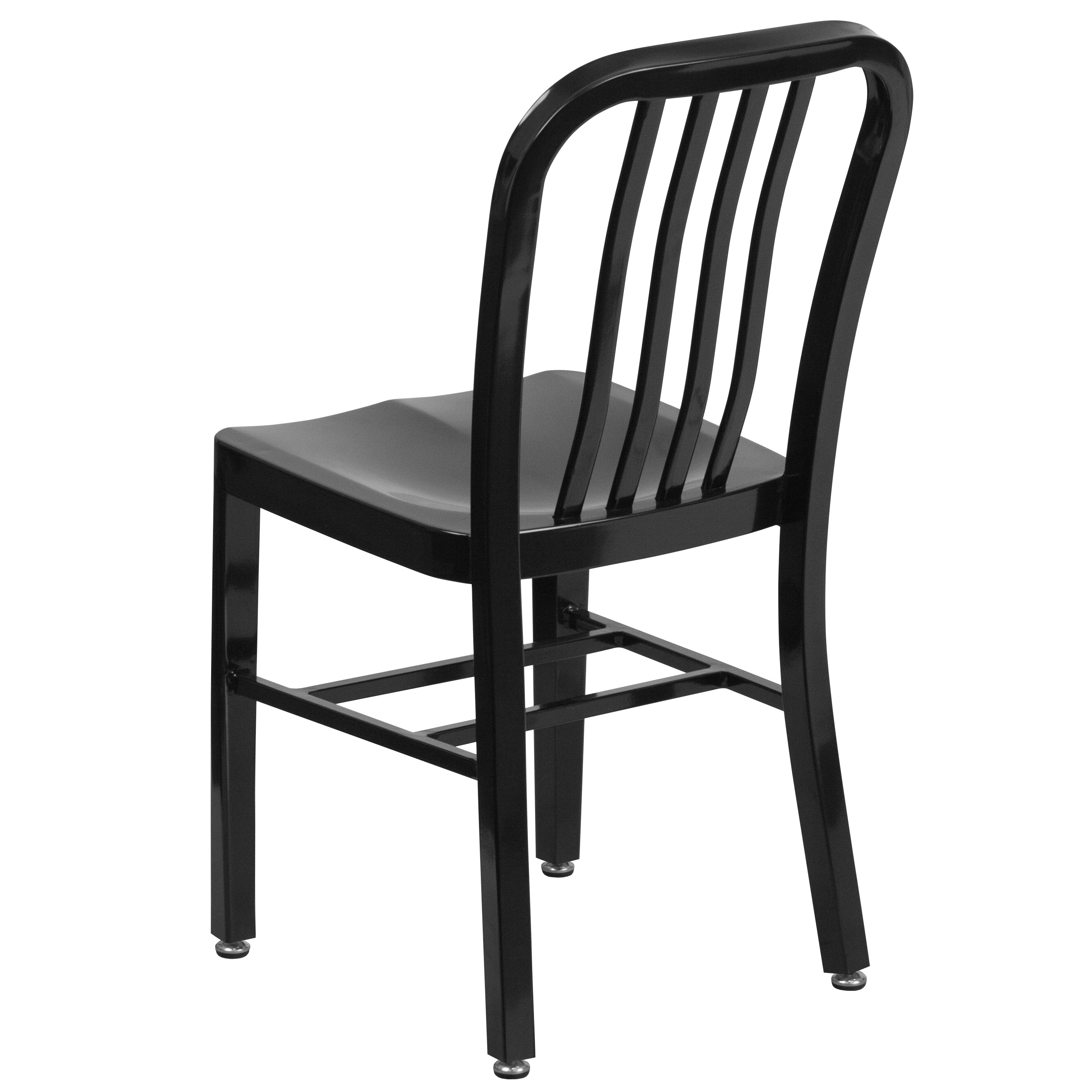 Gael Commercial Grade Black Metal Indoor-Outdoor Chair