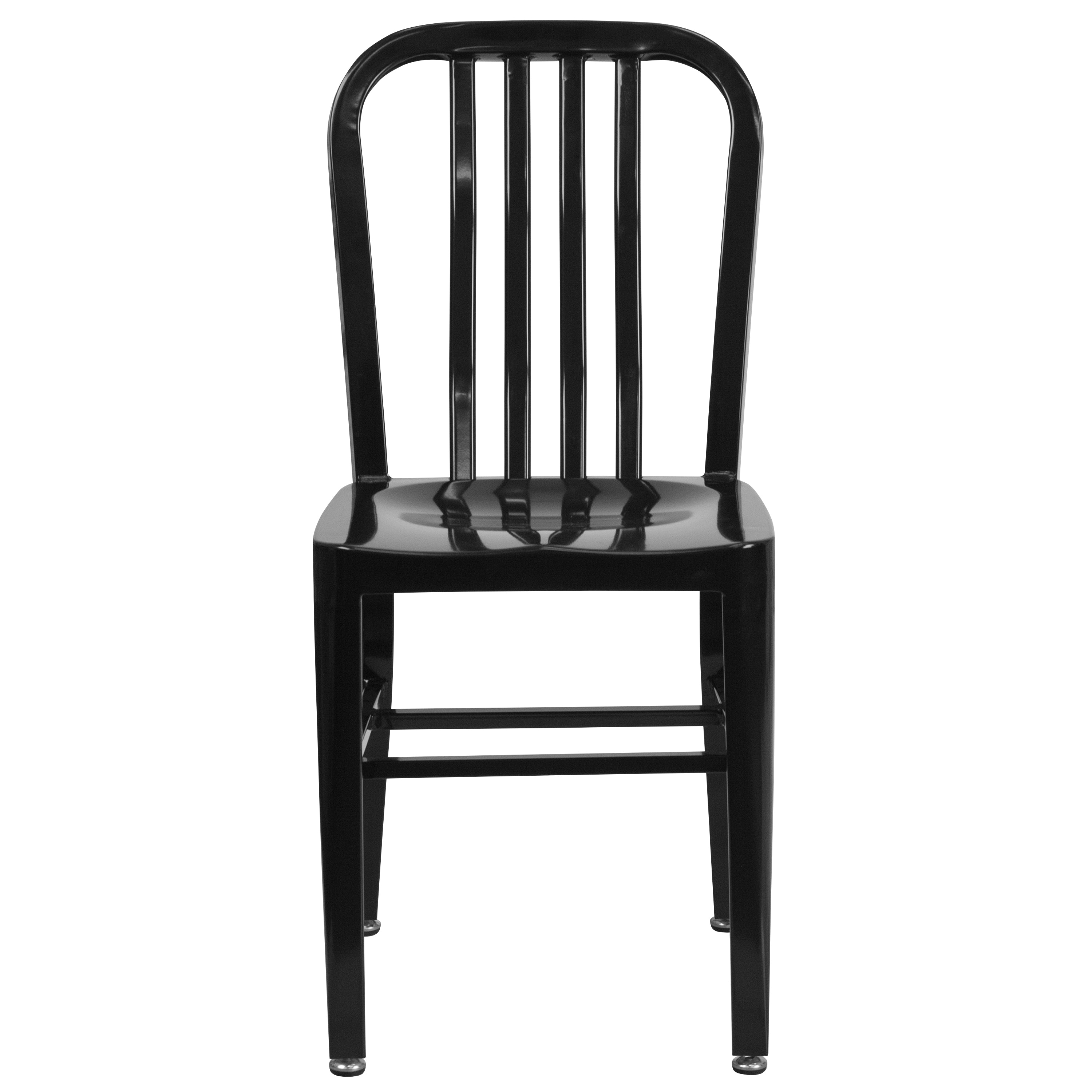 Gael Commercial Grade Black Metal Indoor-Outdoor Chair
