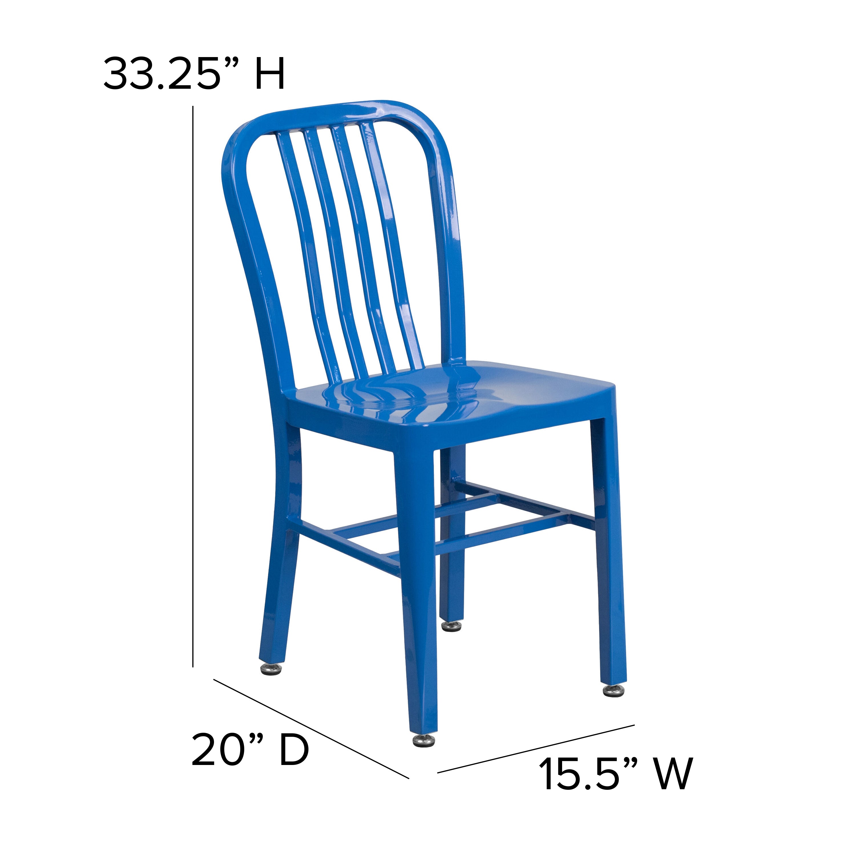 Gael Commercial Grade Blue Metal Indoor-Outdoor Chair