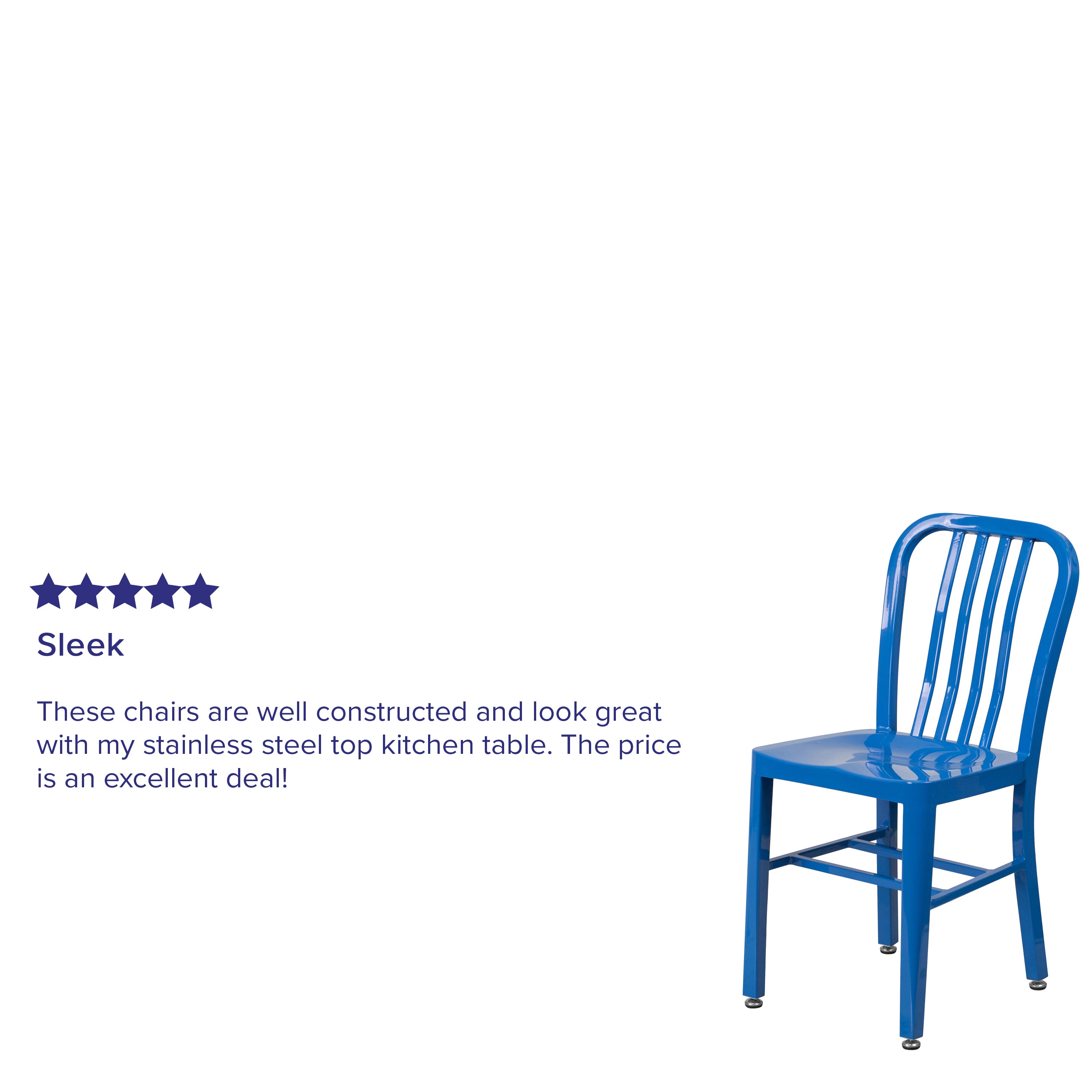 Gael Commercial Grade Blue Metal Indoor-Outdoor Chair