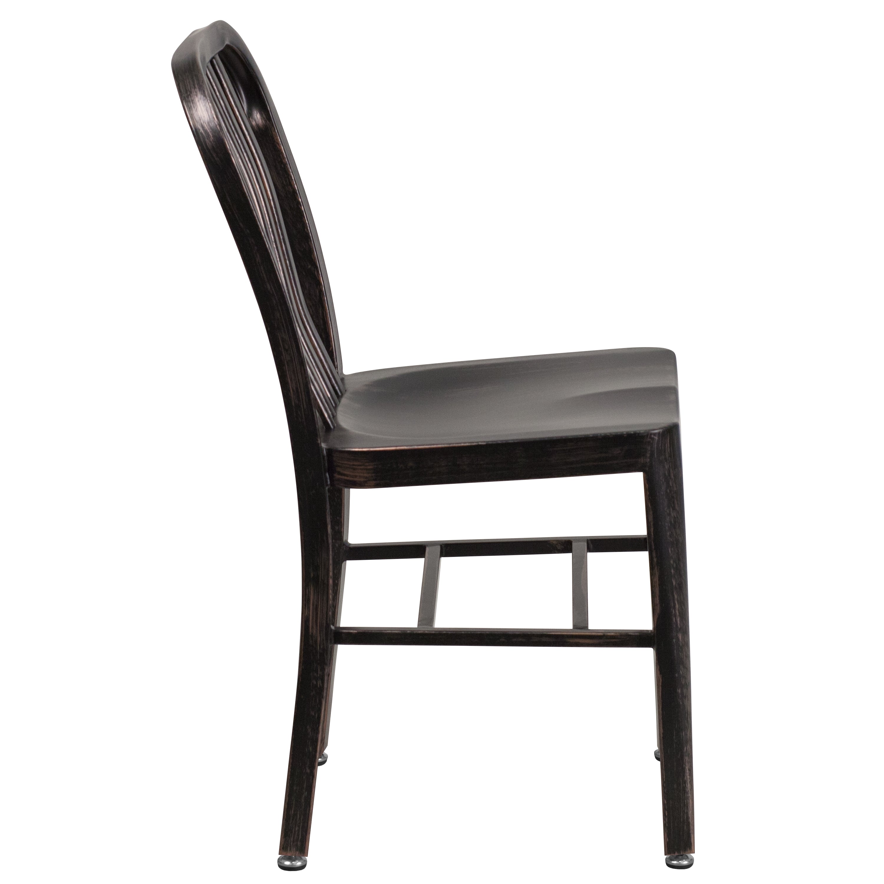 Gael Commercial Grade Black-Antique Gold Metal Indoor-Outdoor Chair