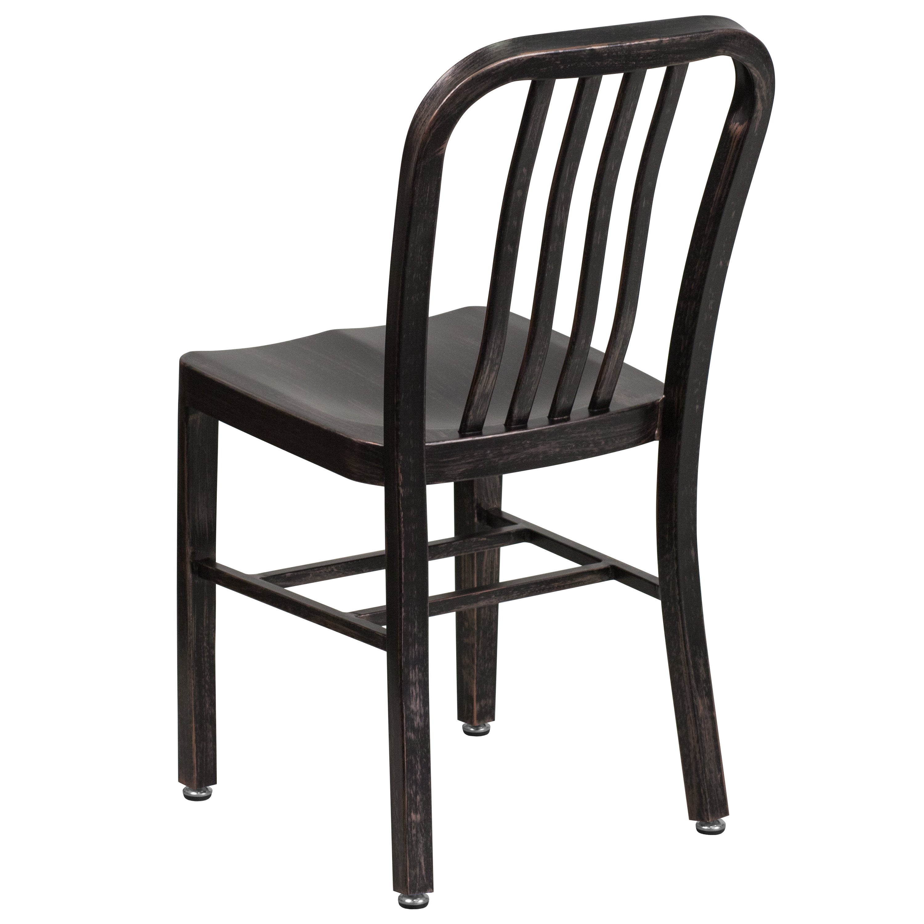 Gael Commercial Grade Black-Antique Gold Metal Indoor-Outdoor Chair