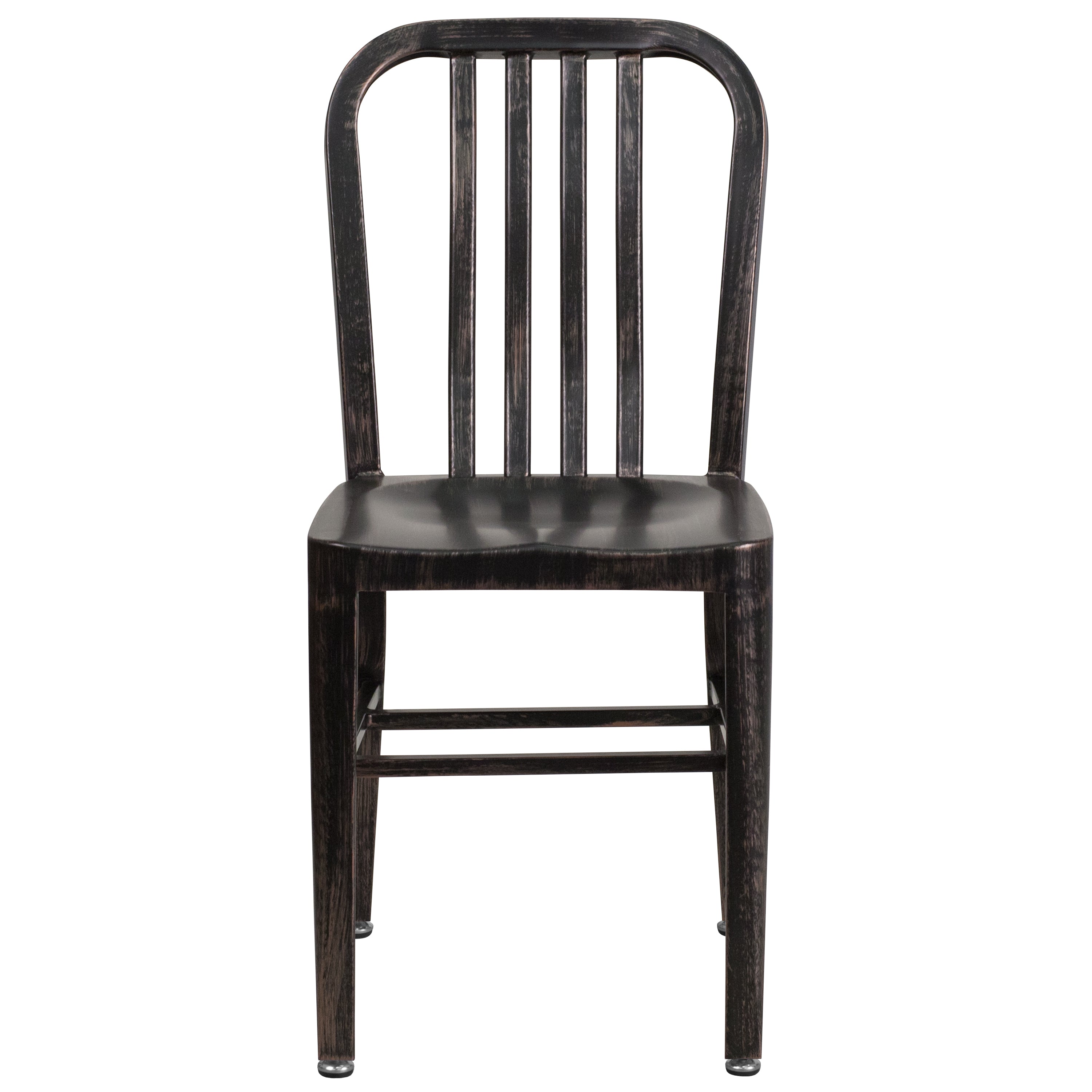 Gael Commercial Grade Black-Antique Gold Metal Indoor-Outdoor Chair