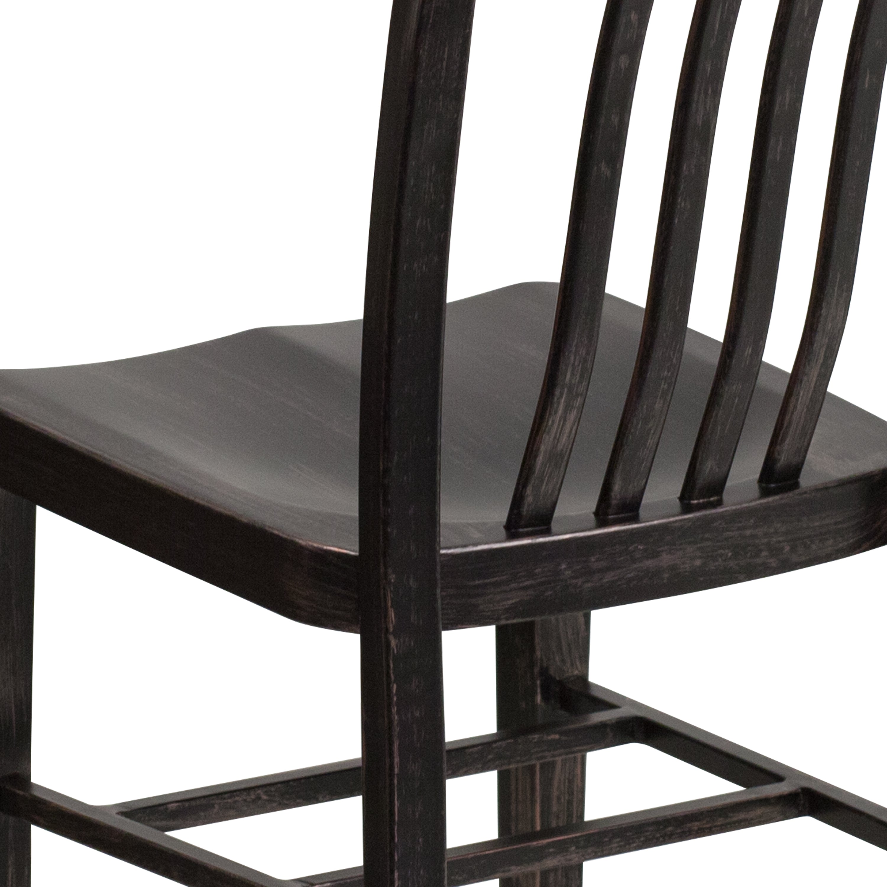Gael Commercial Grade Black-Antique Gold Metal Indoor-Outdoor Chair