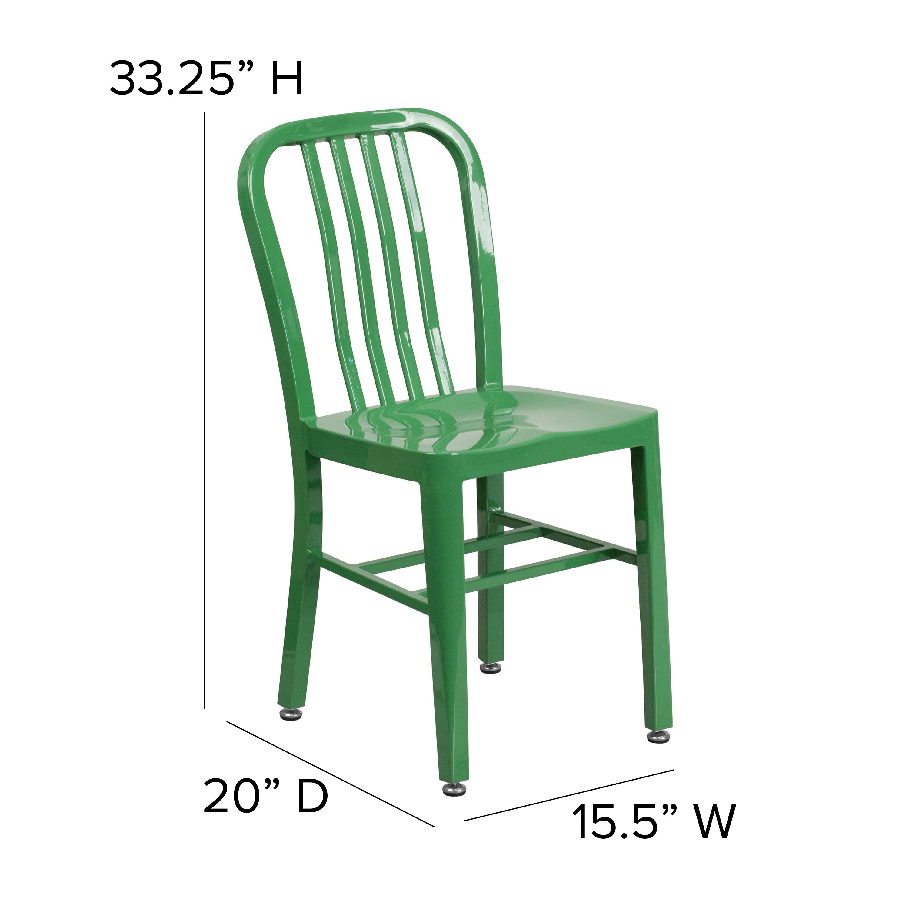 Gael Commercial Grade Green Metal Indoor-Outdoor Chair