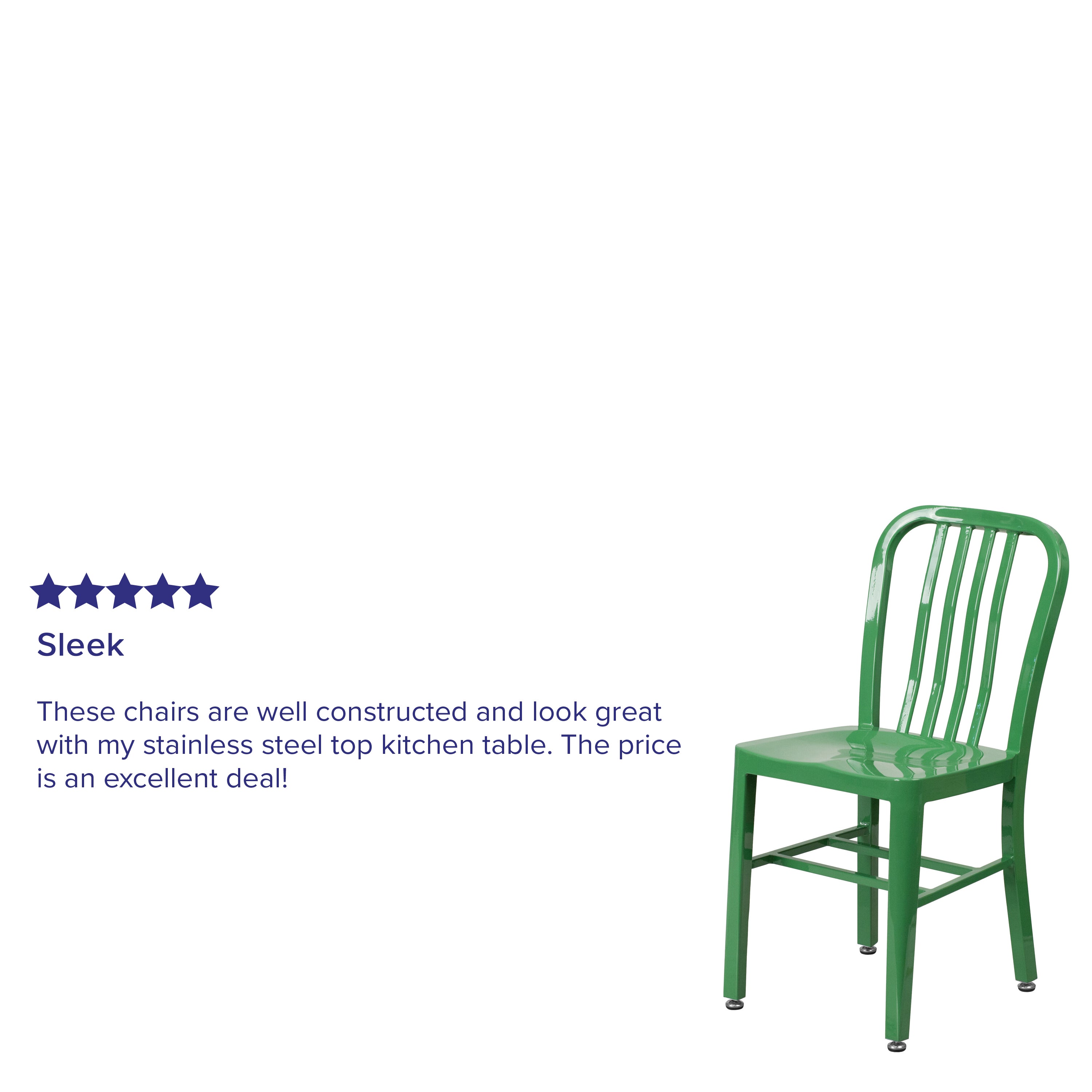 Gael Commercial Grade Green Metal Indoor-Outdoor Chair