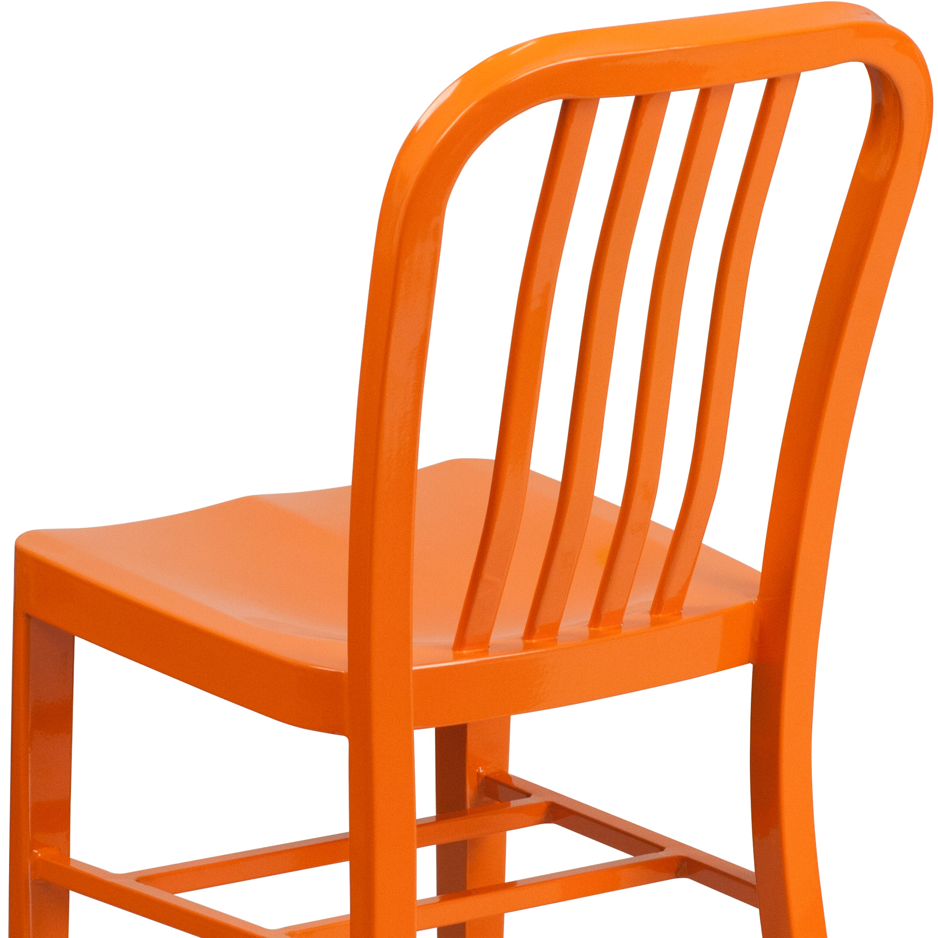 Gael Commercial Grade Orange Metal Indoor-Outdoor Chair