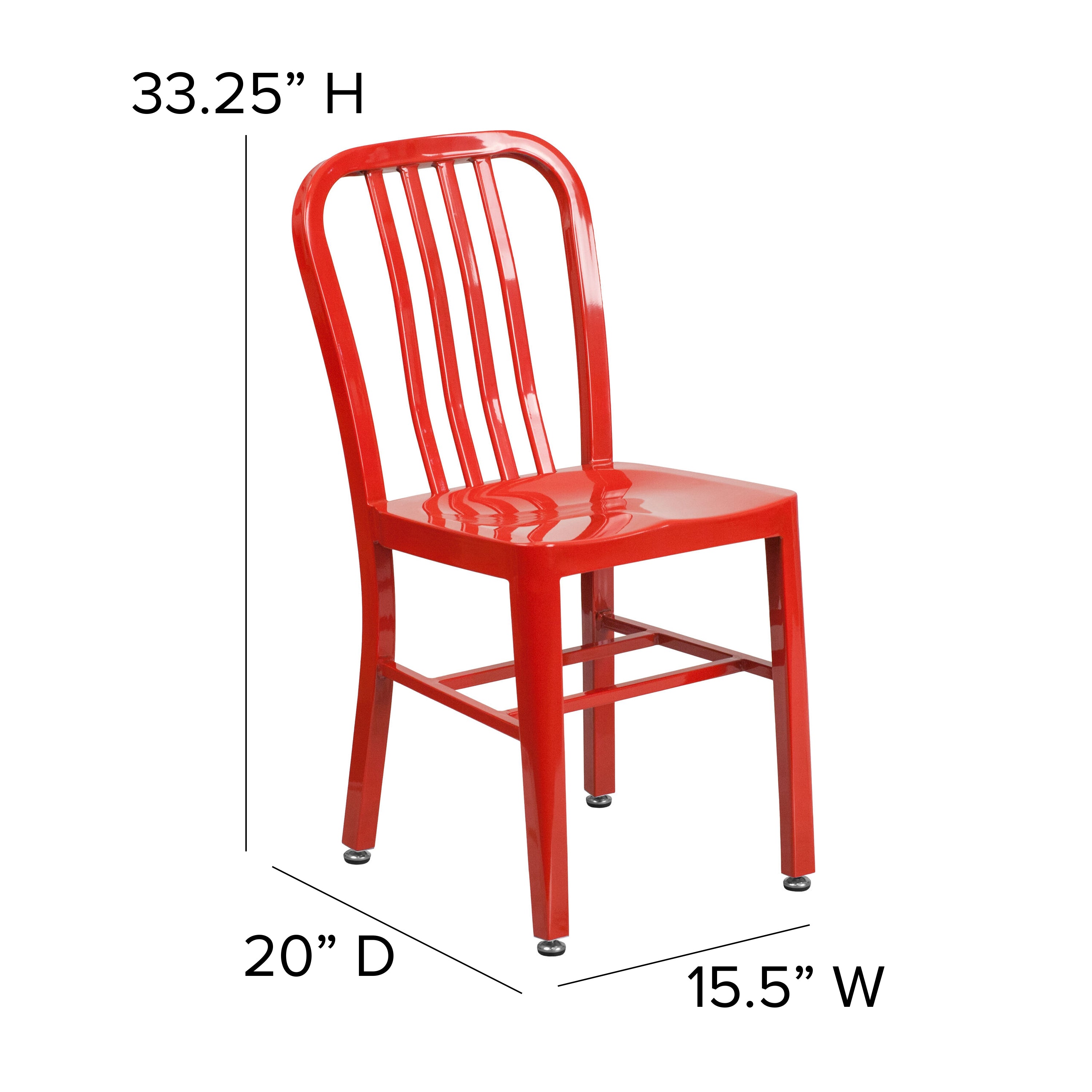 Gael Commercial Grade Red Metal Indoor-Outdoor Chair