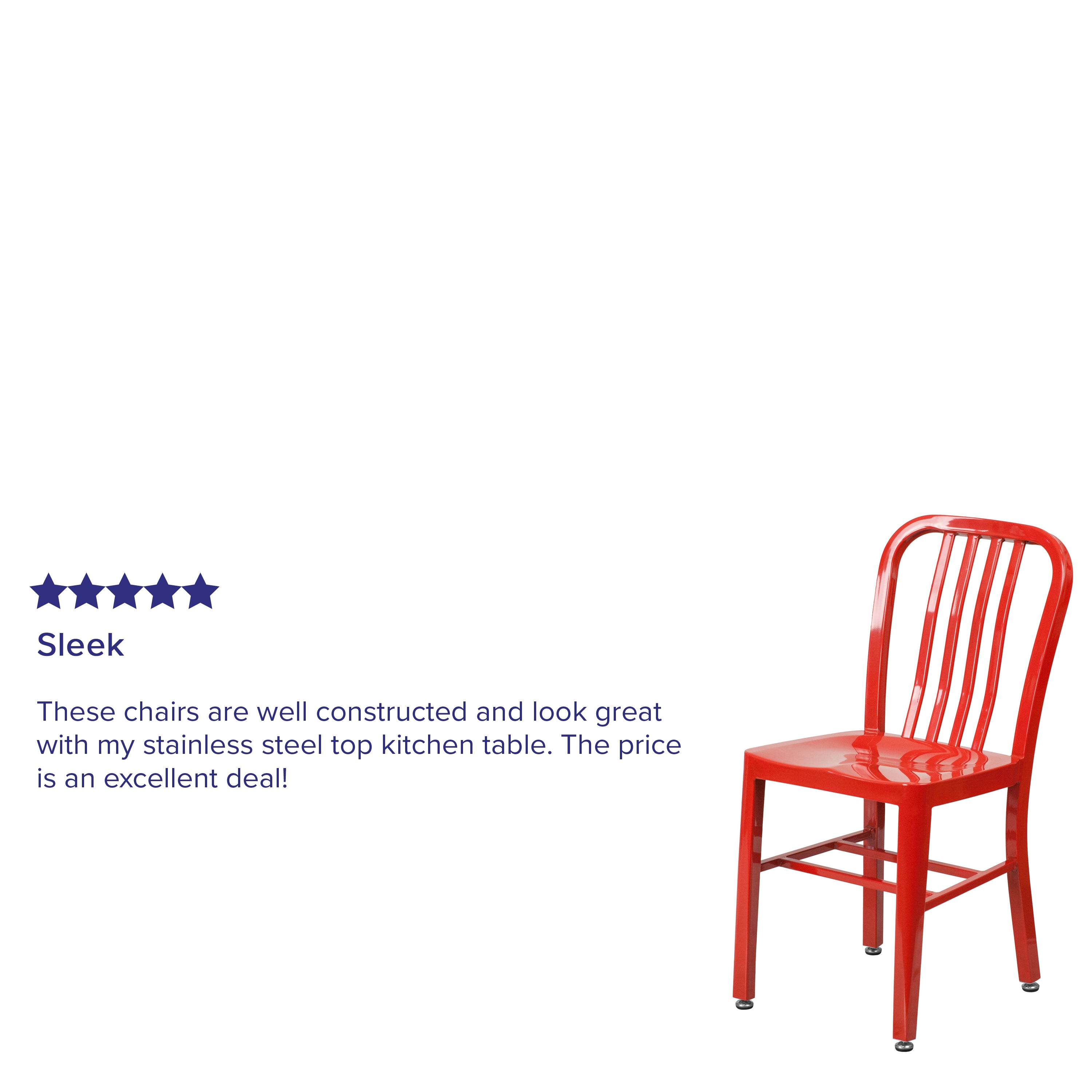 Gael Commercial Grade Red Metal Indoor-Outdoor Chair