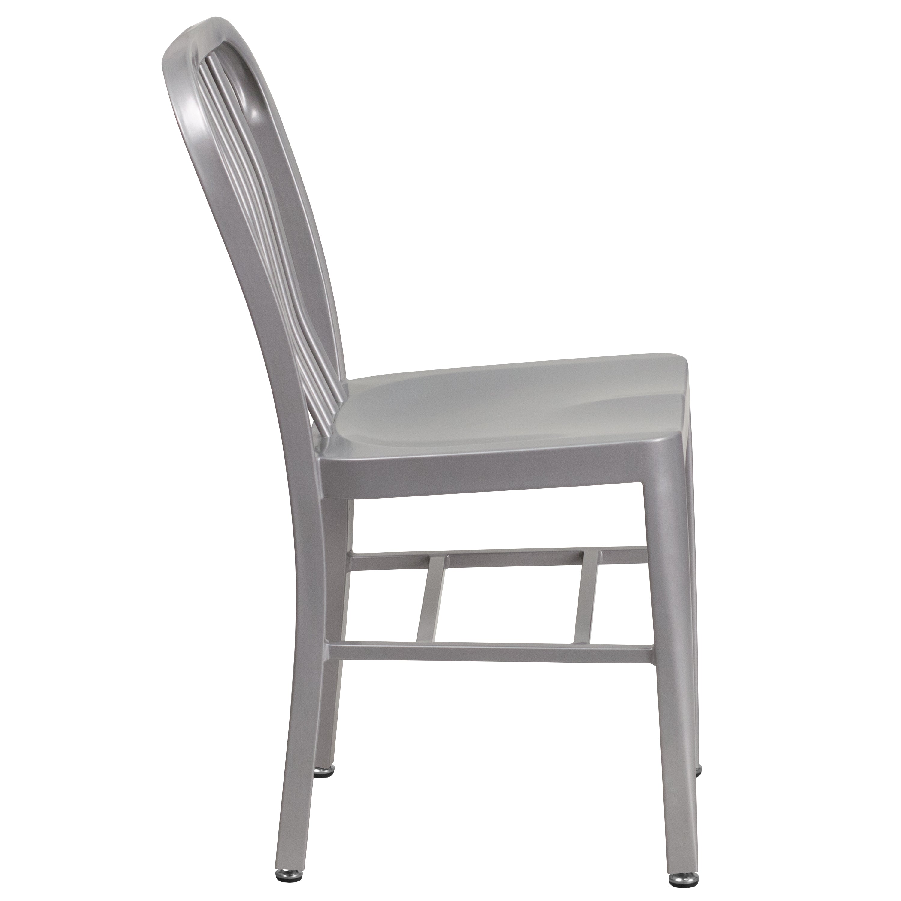 Gael Commercial Grade Silver Metal Indoor-Outdoor Chair