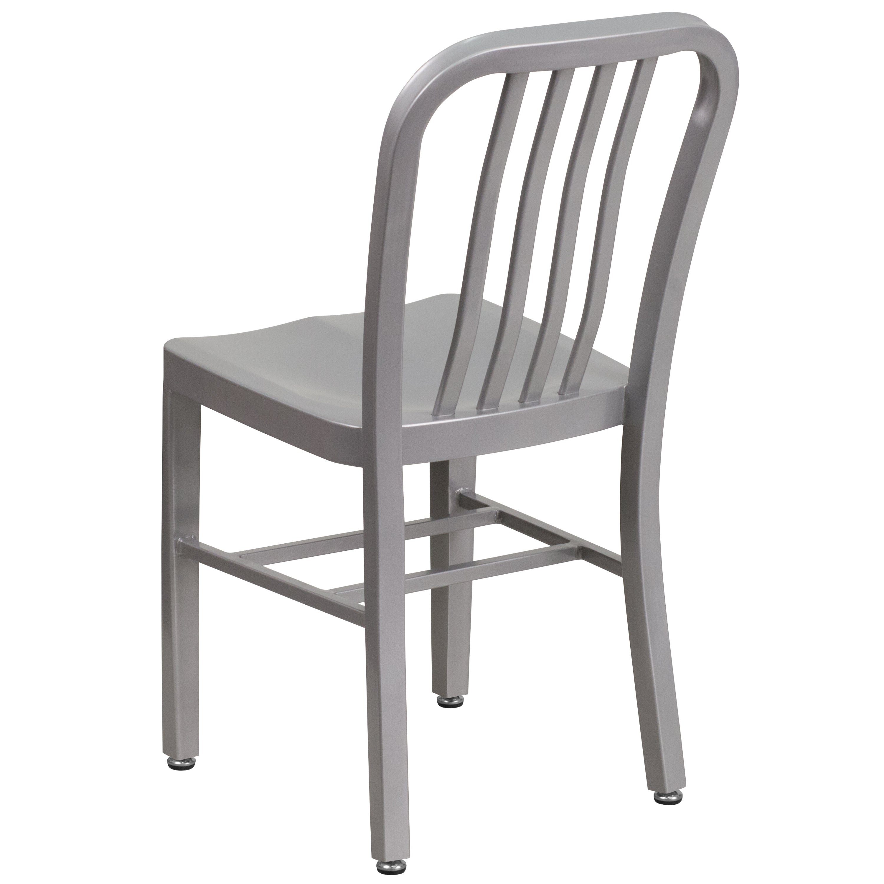 Gael Commercial Grade Silver Metal Indoor-Outdoor Chair