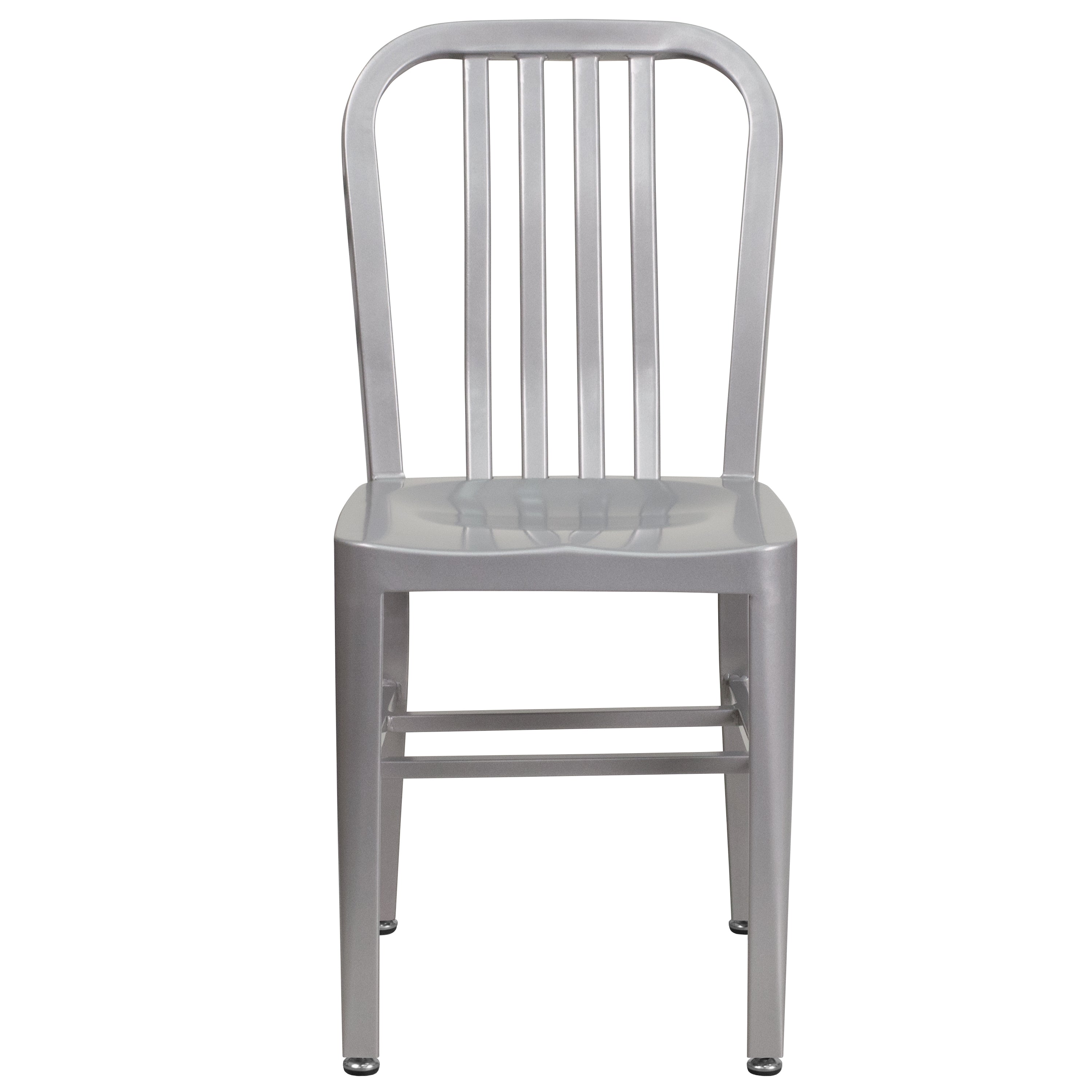 Gael Commercial Grade Silver Metal Indoor-Outdoor Chair