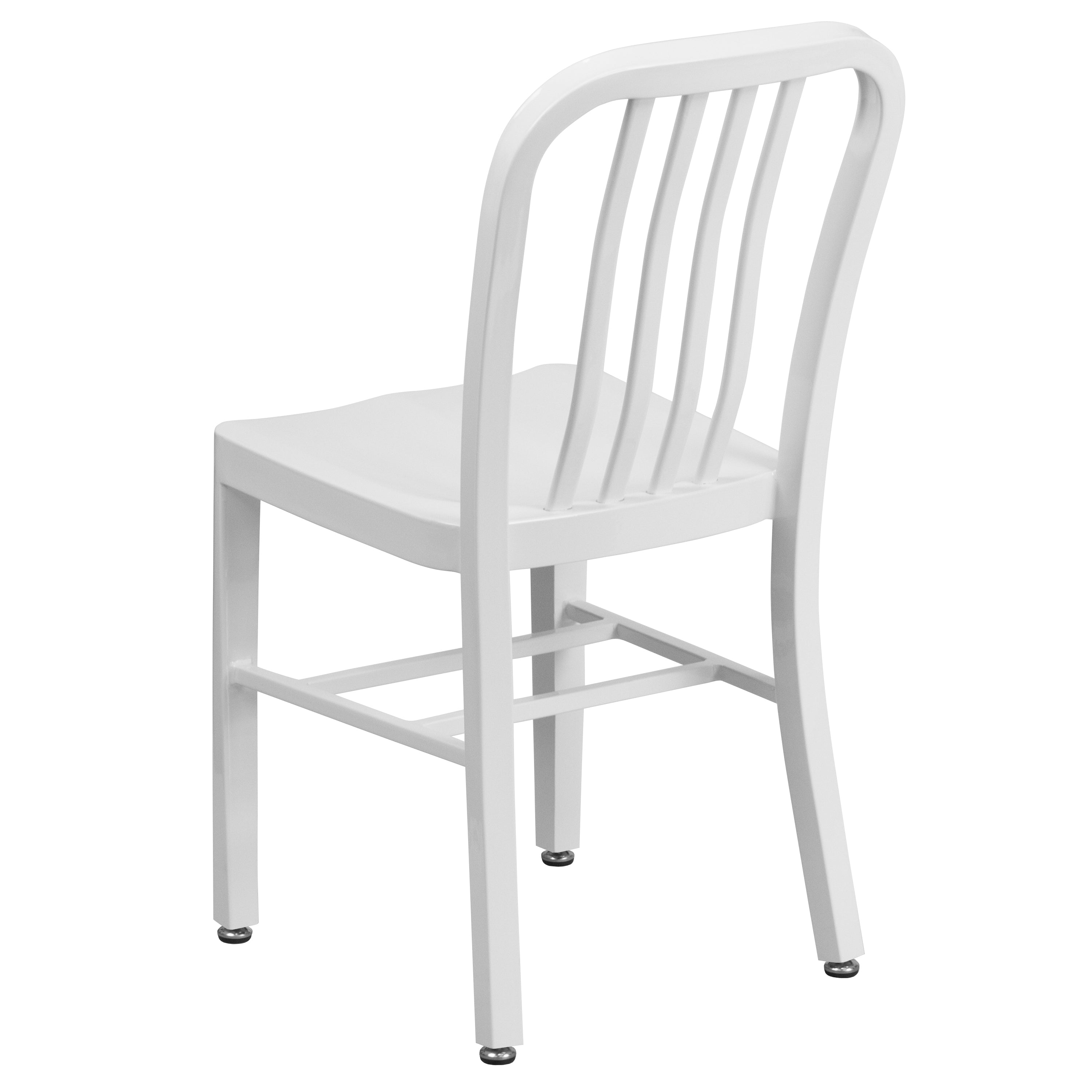 Gael Commercial Grade White Metal Indoor-Outdoor Chair