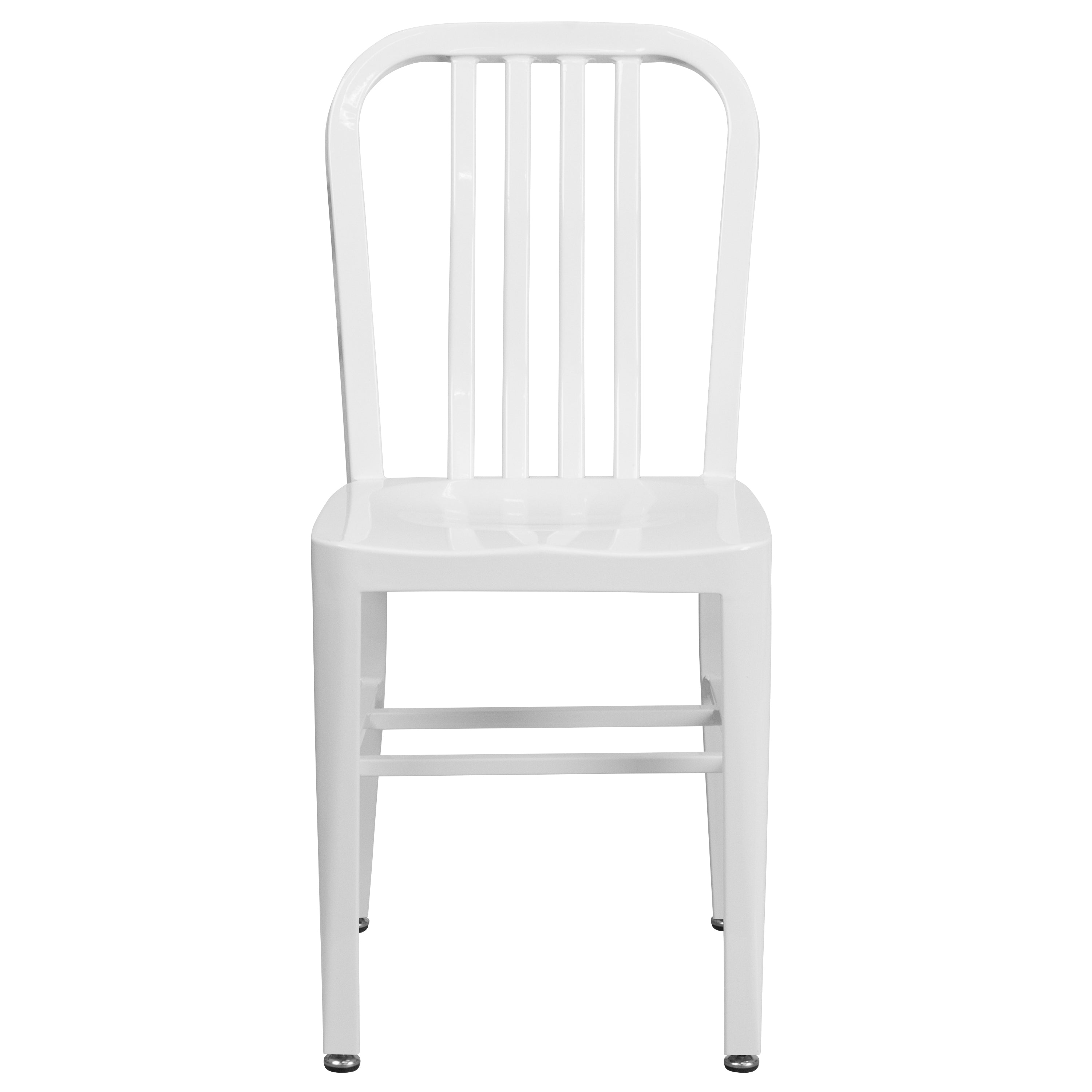 Gael Commercial Grade White Metal Indoor-Outdoor Chair