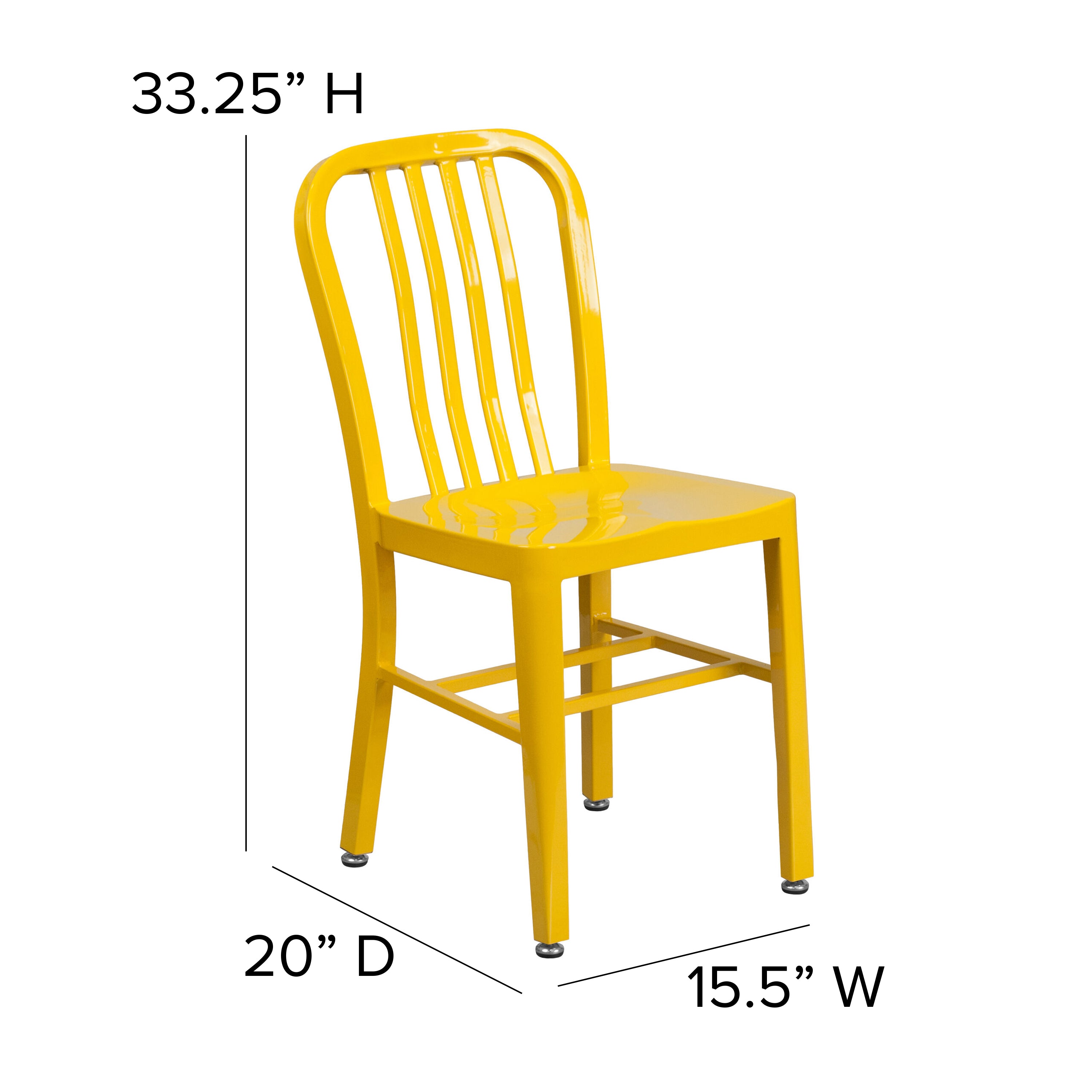 Gael Commercial Grade Yellow Metal Indoor-Outdoor Chair
