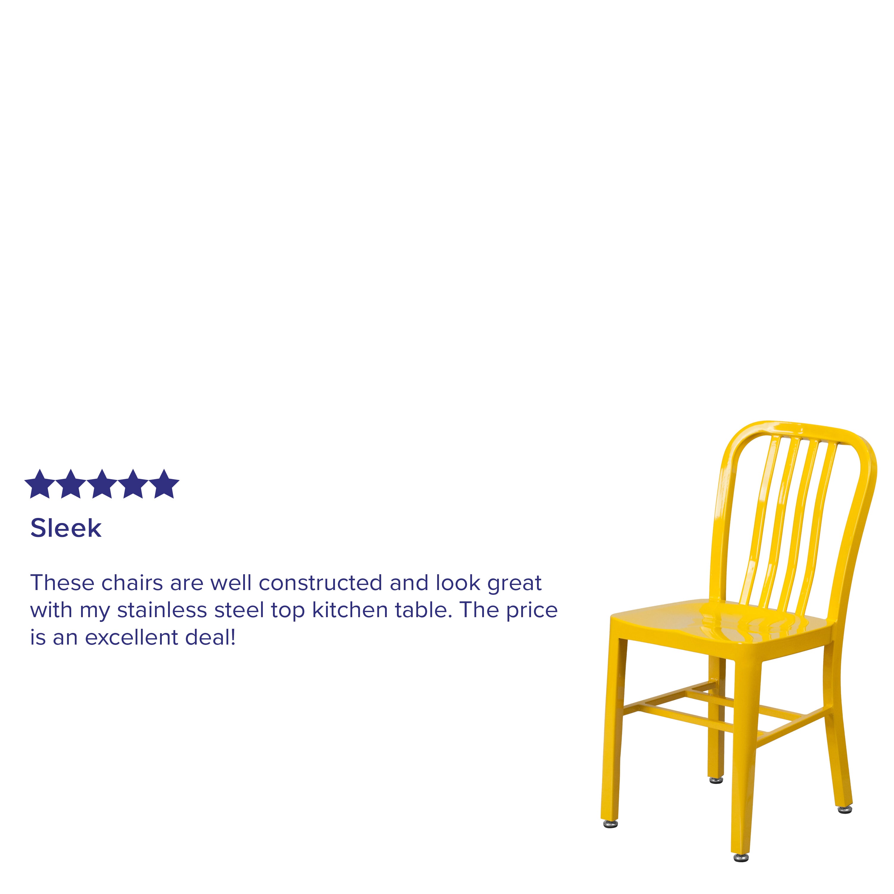 Gael Commercial Grade Yellow Metal Indoor-Outdoor Chair