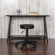 Baker Black Adjustable Doctors Stool on Wheels with Ergonomic Molded Seat
