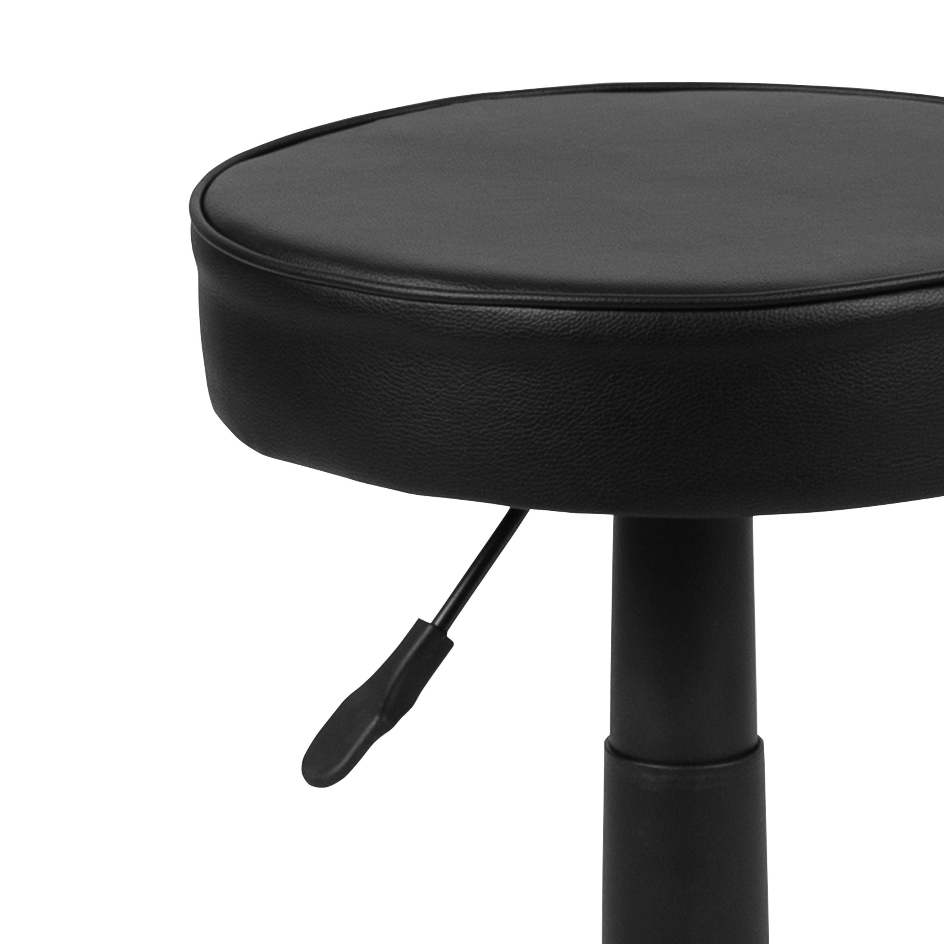 Baker Black Adjustable Doctors Stool on Wheels with Ergonomic Molded Seat