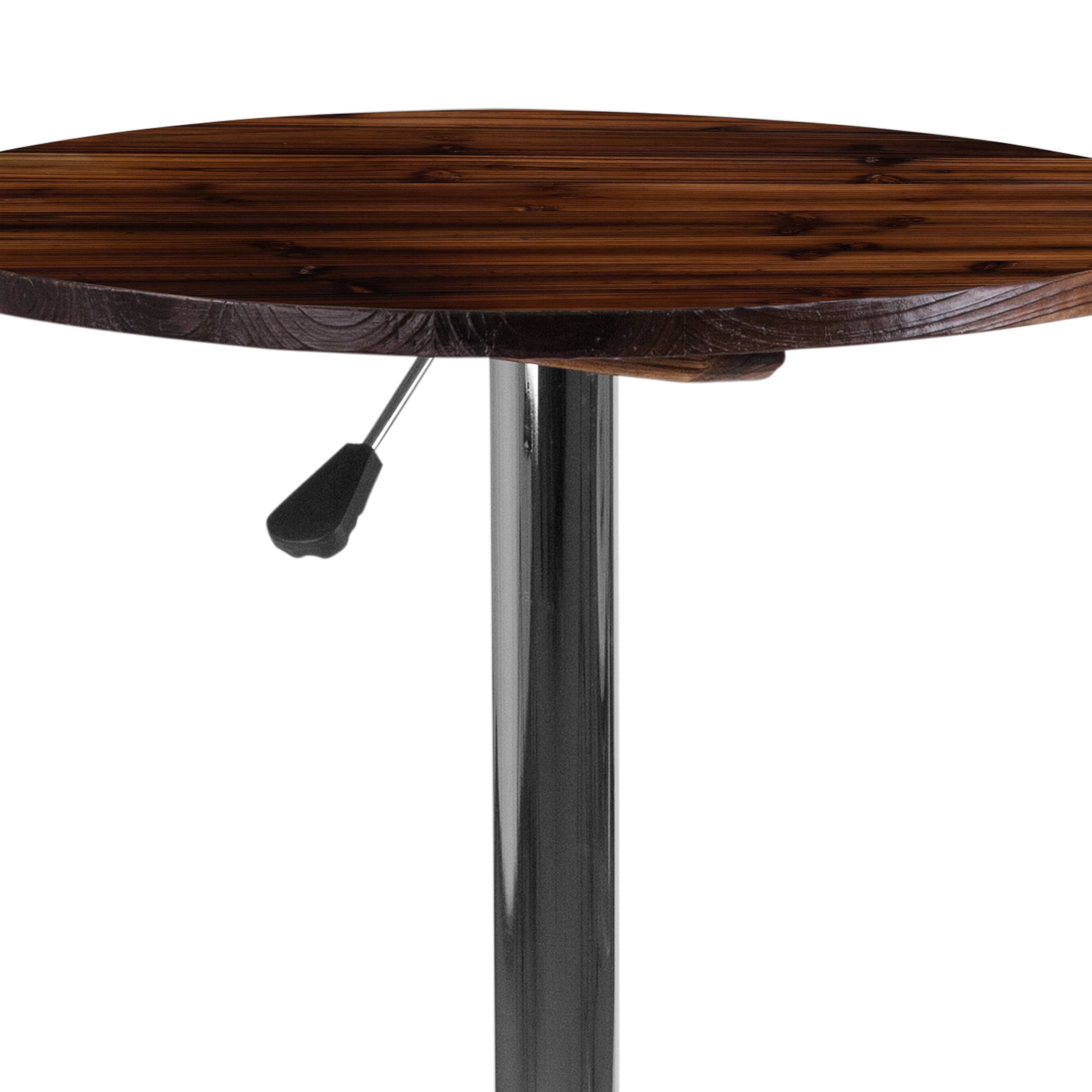Hills 23.5'' Round Adjustable Height Rustic Pine Wood Table (Adjustable Range 26.25'' - 35.5'')