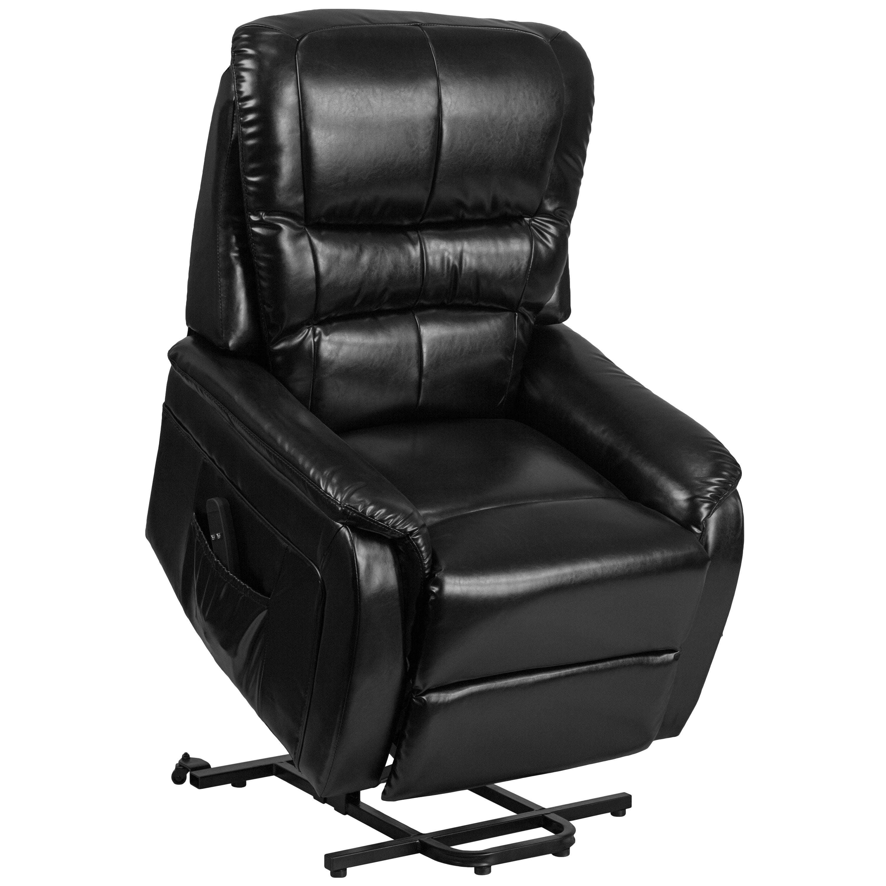 HERCULES Series Black LeatherSoft Remote Powered Lift Recliner for Elderly