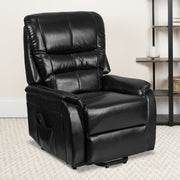 HERCULES Series Black LeatherSoft Remote Powered Lift Recliner for Elderly