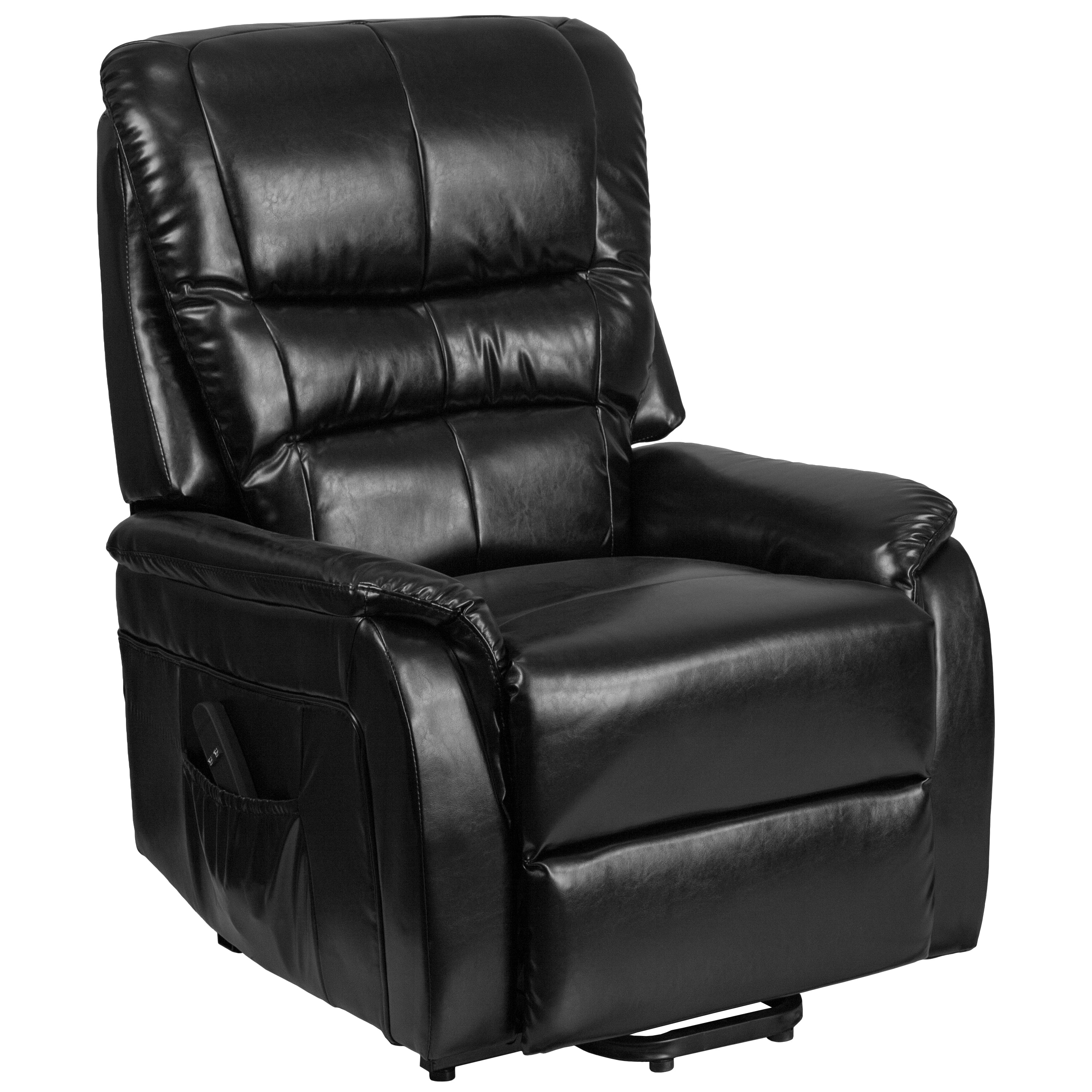 HERCULES Series Black LeatherSoft Remote Powered Lift Recliner for Elderly