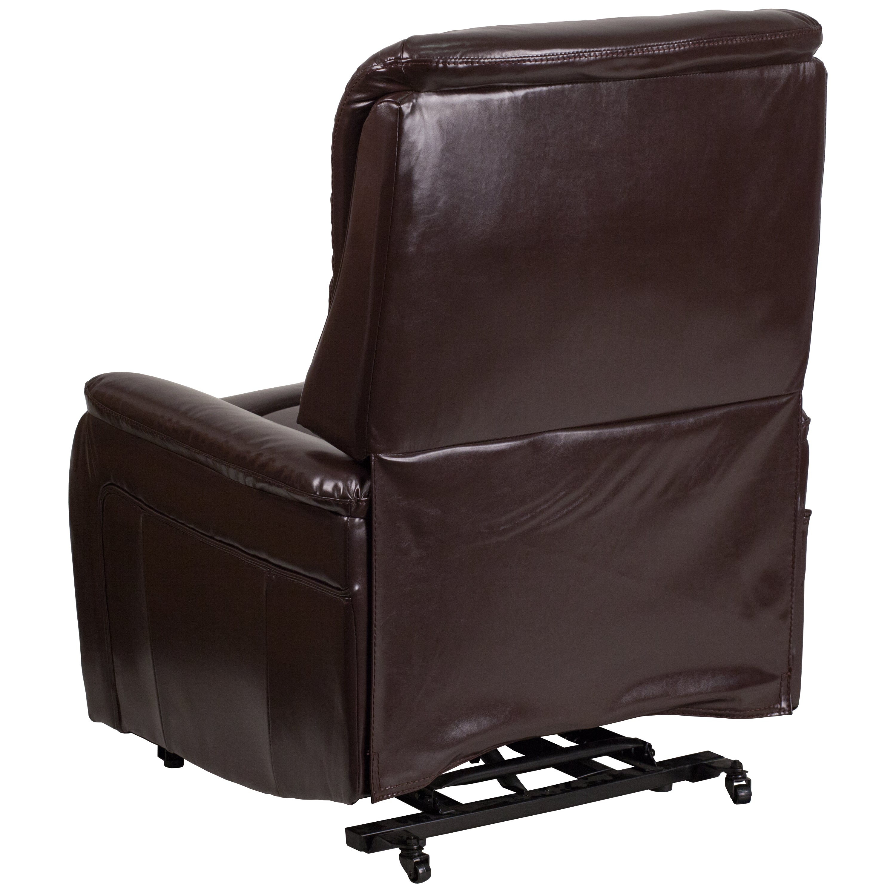 HERCULES Series Brown LeatherSoft Remote Powered Lift Recliner for Elderly