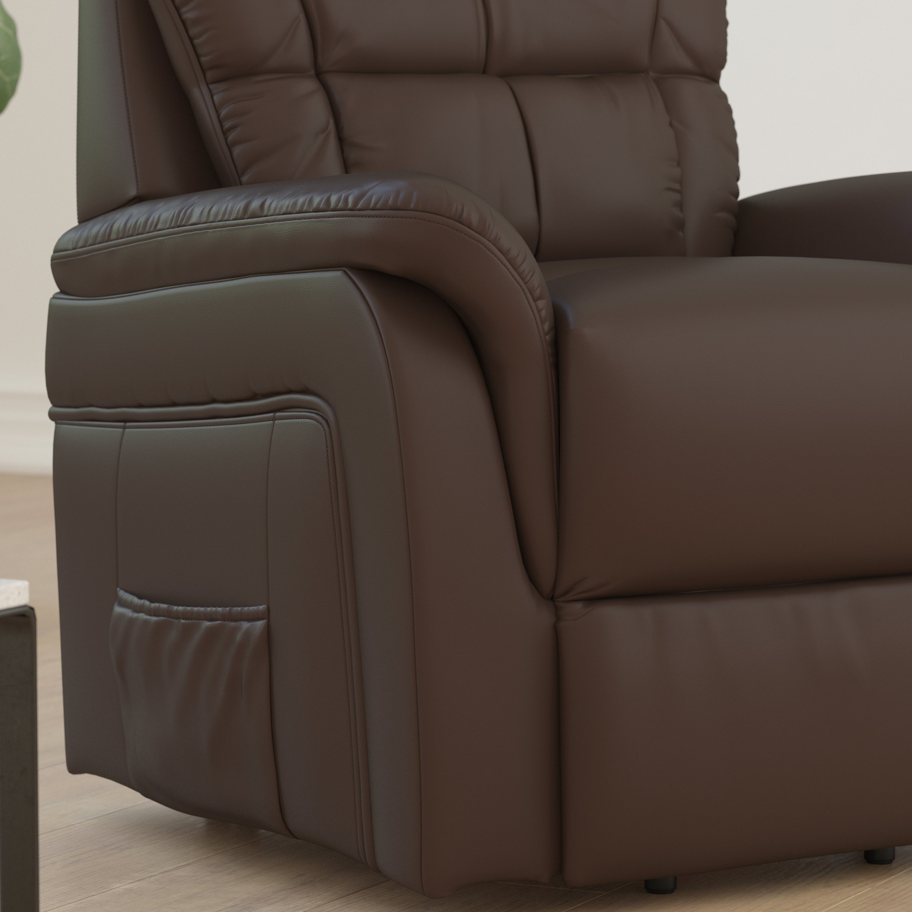 HERCULES Series Cognac LeatherSoft Remote Powered Lift Recliner for Elderly