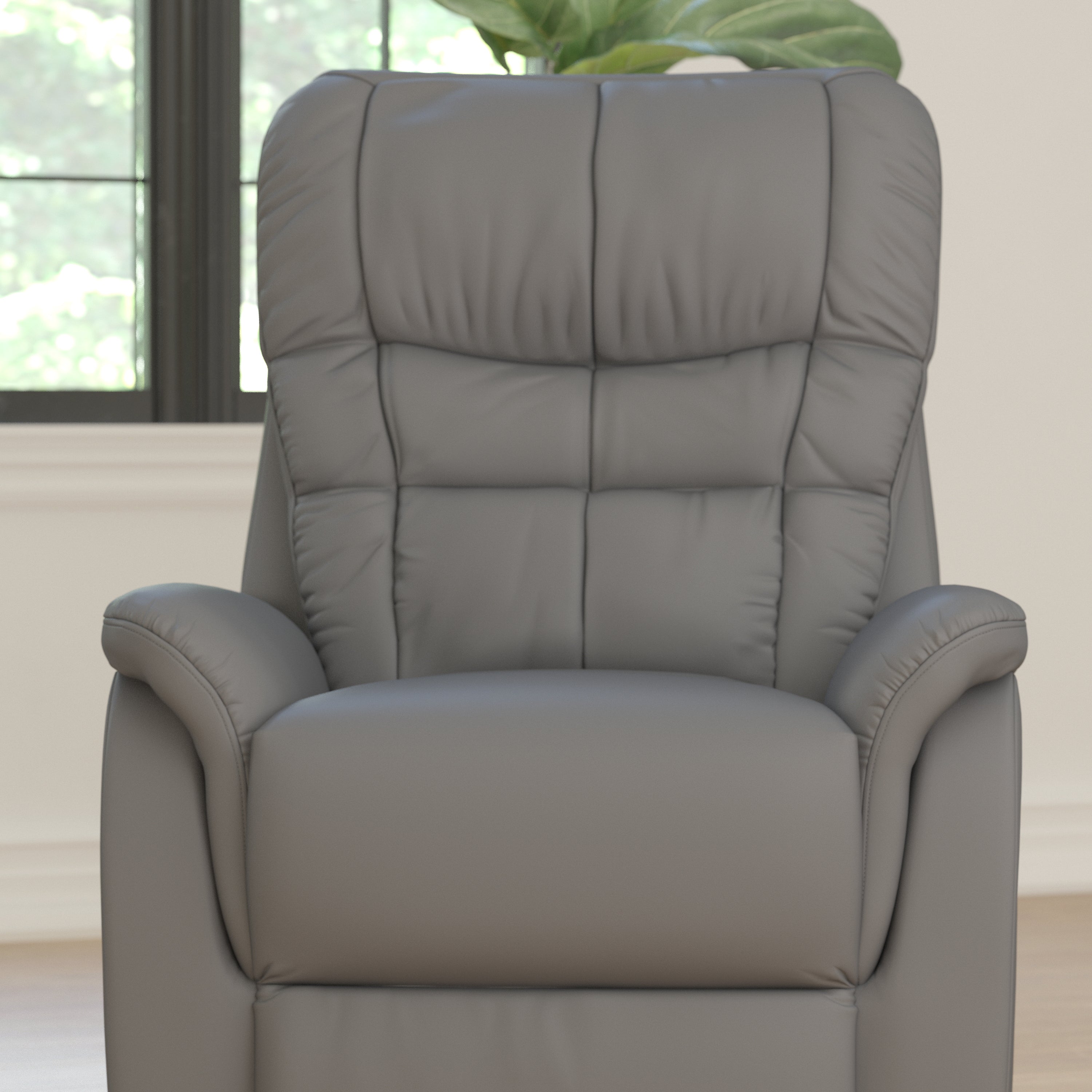 HERCULES Series Gray LeatherSoft Remote Powered Lift Recliner for Elderly