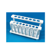 Test Tube Stand, Plastic, Two Tier, 7 Holes For 20mm, 8 Holes For 17mm, 8 Pins