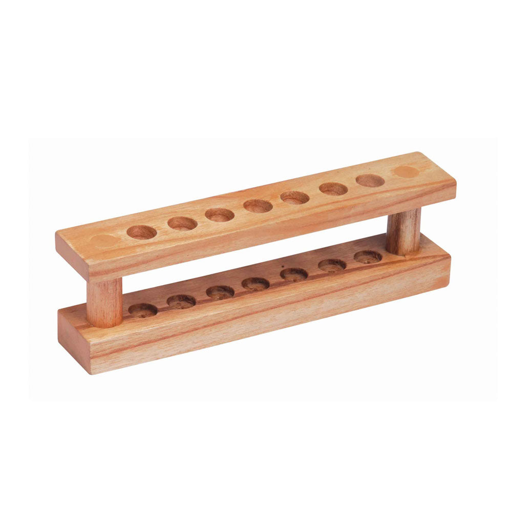 Wood Test Tube Stand, 6 Holes For 25mm, 7 Holes For 19mm, 6 Pins