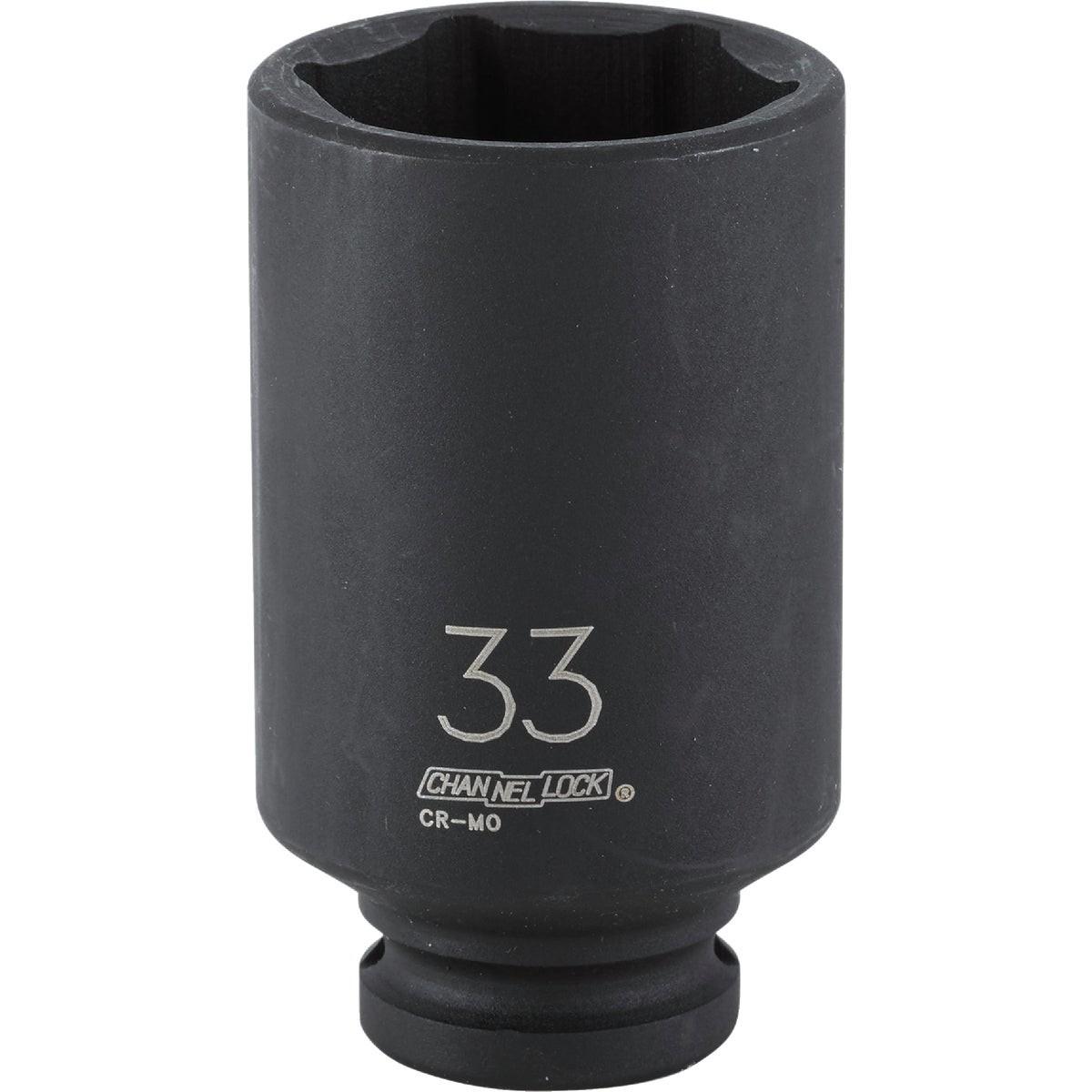 Channellock 1/2 In. Drive 33 mm 6-Point Deep Metric Impact Socket