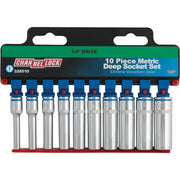 Channellock Metric 1/4 In. Drive 6-Point Deep Socket Set (10-Piece)