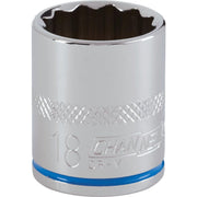 Channellock 3/8 In. Drive 18 mm 12-Point Shallow Metric Socket