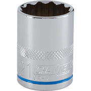 Channellock 1/2 In. Drive 21 mm 12-Point Shallow Metric Socket
