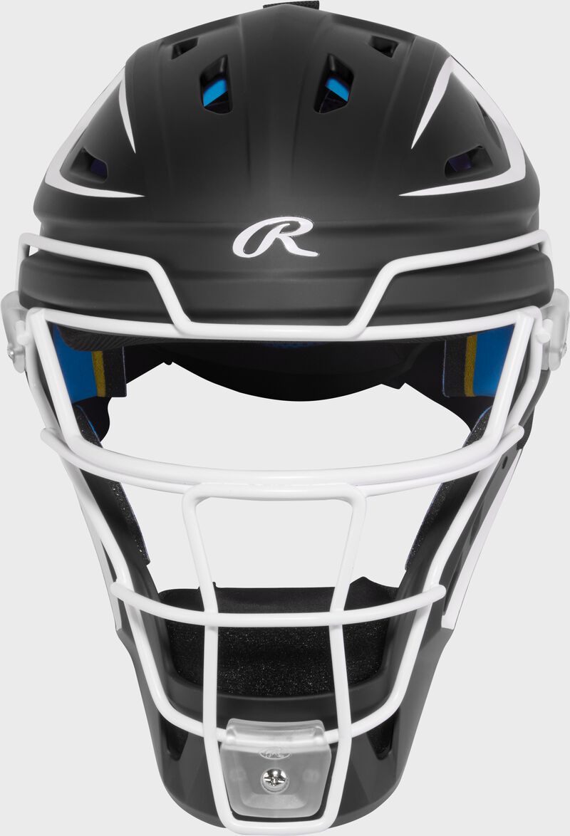 Rawlings Mach Pro Series Junior Hockey-Style Catchers Helmet - Black/White