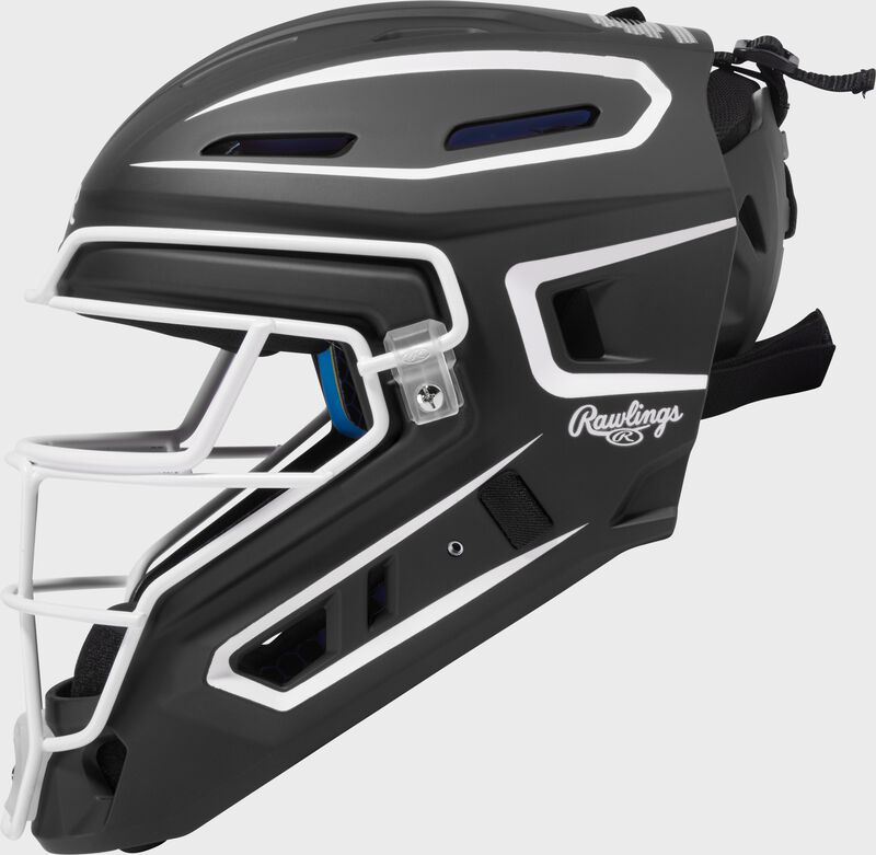 Rawlings Mach Pro Series Junior Hockey-Style Catchers Helmet - Black/White