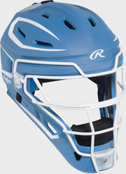 Rawlings Mach Pro Series Junior Hockey-Style Catchers Helmet - Columbia Blue/White