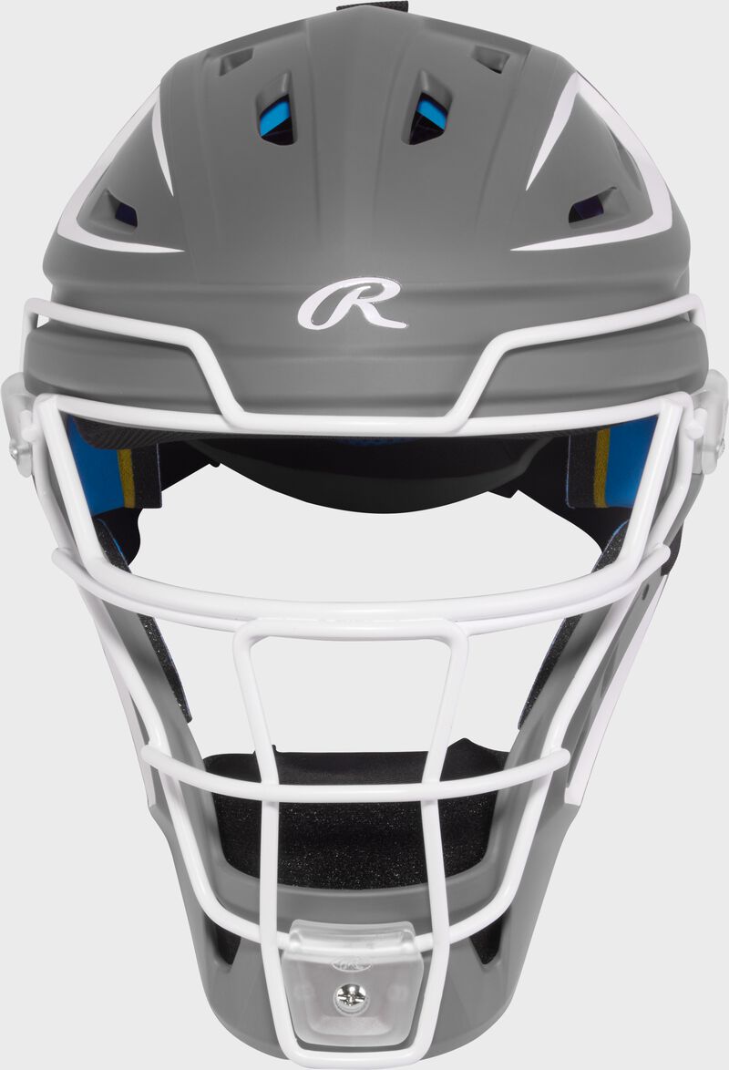 Rawlings Mach Pro Series Junior Hockey-Style Catchers Helmet - Graphite/White
