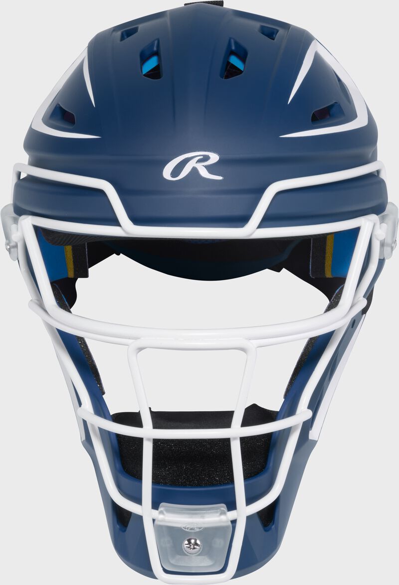 Rawlings Mach Pro Series Junior Hockey-Style Catchers Helmet - Navy/White