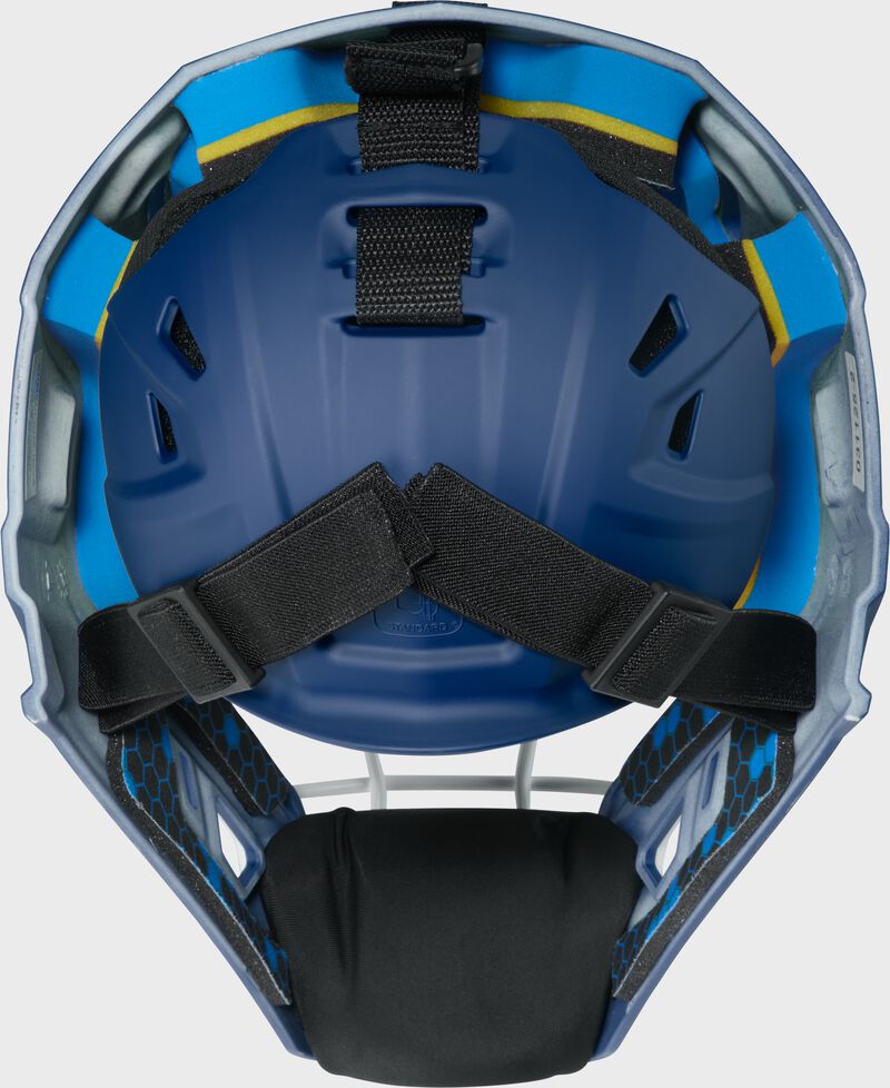Rawlings Mach Pro Series Senior Hockey-Style Catchers Helmet - Navy/White