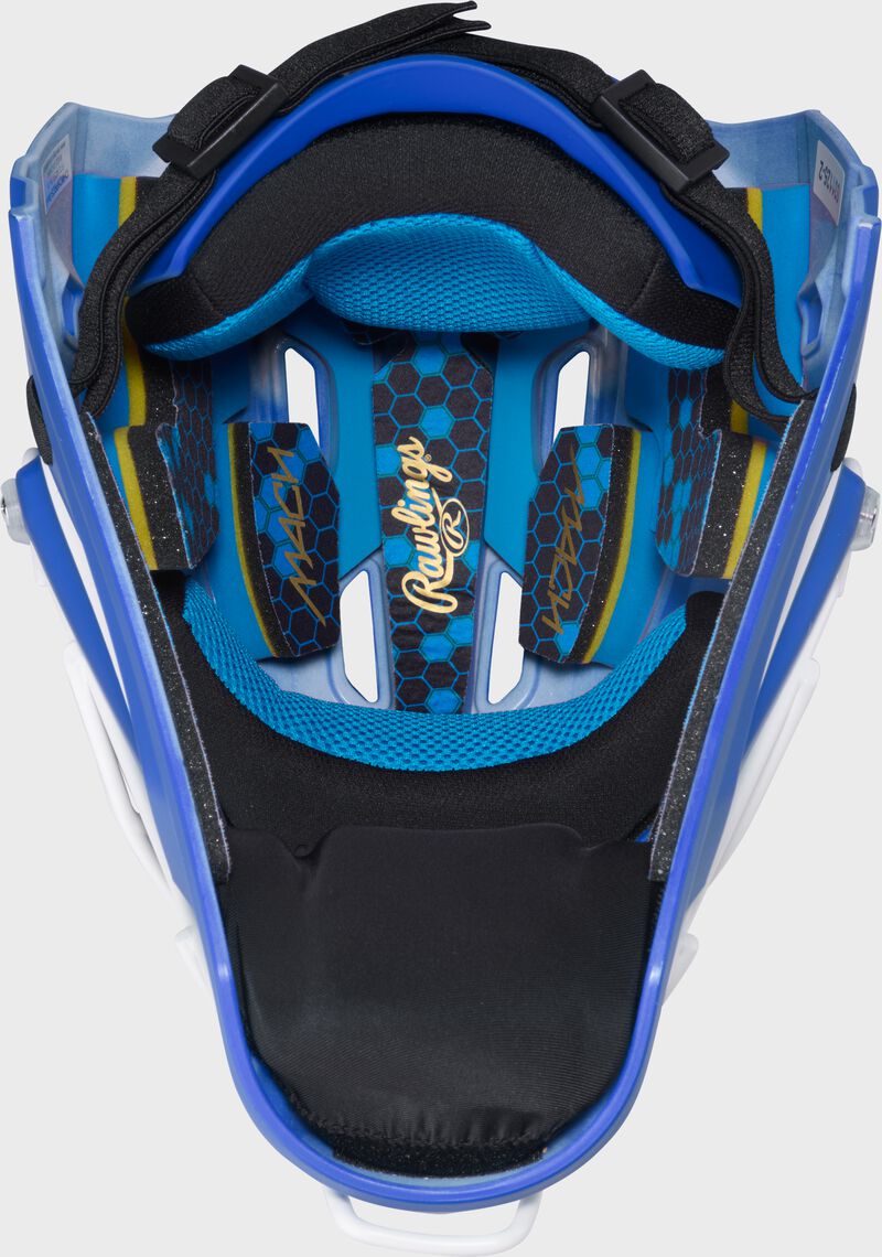 Rawlings Mach Pro Series Junior Hockey-Style Catchers Helmet - Royal/White