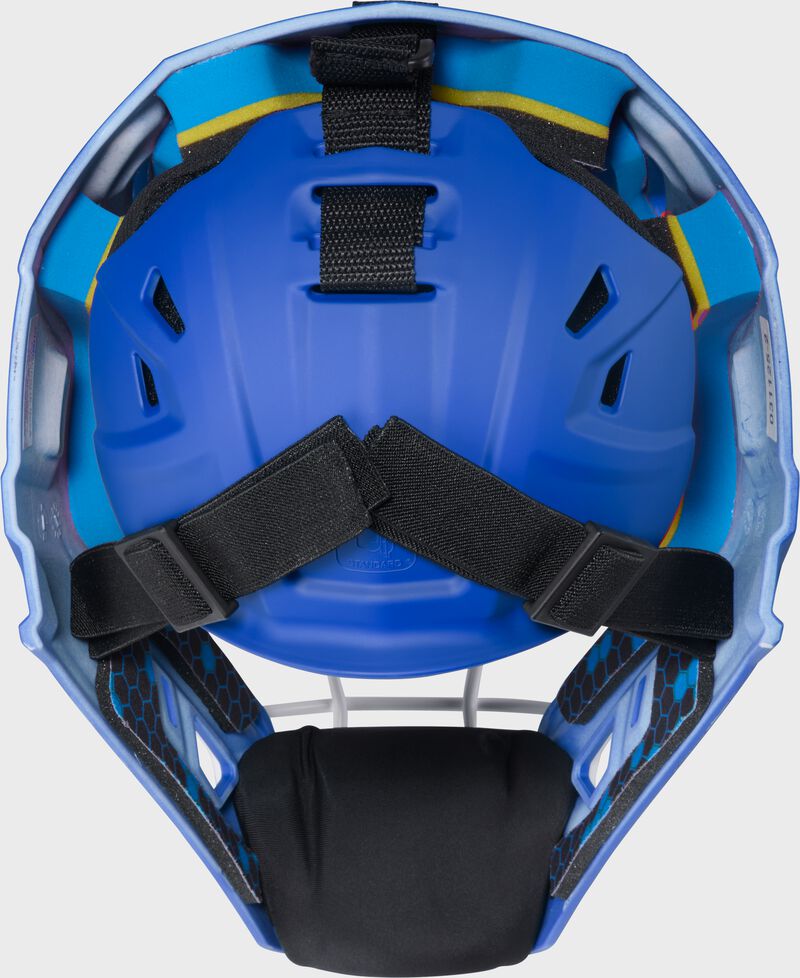Rawlings Mach Pro Series Senior Hockey-Style Catchers Helmet - Royal/White