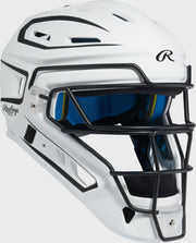 Rawlings Mach Pro Series Senior Hockey-Style Catchers Helmet - White/Black